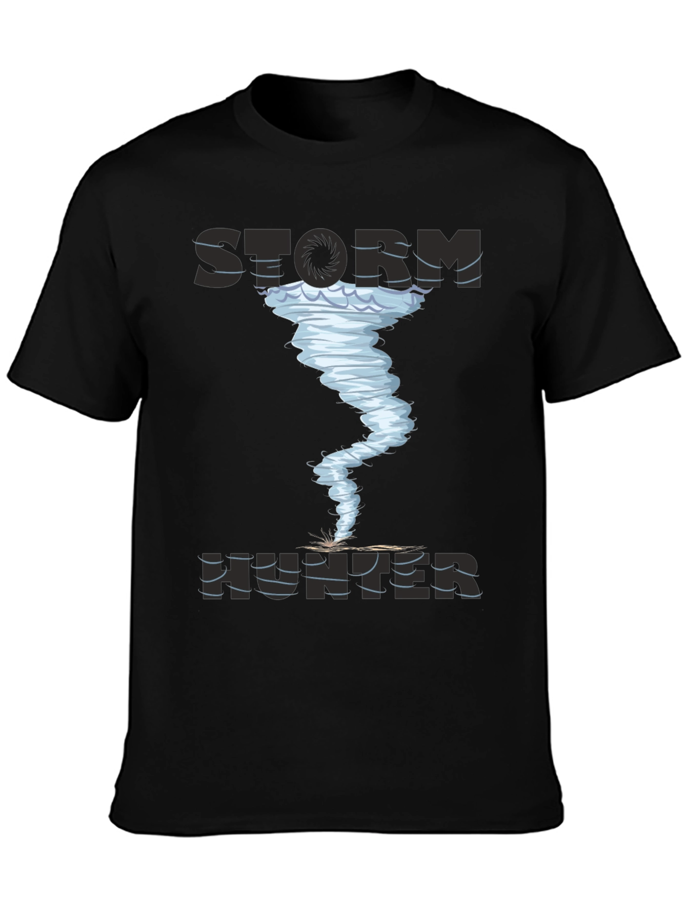Black Storm Hunter Graphic Tee - Tornado Design view 3