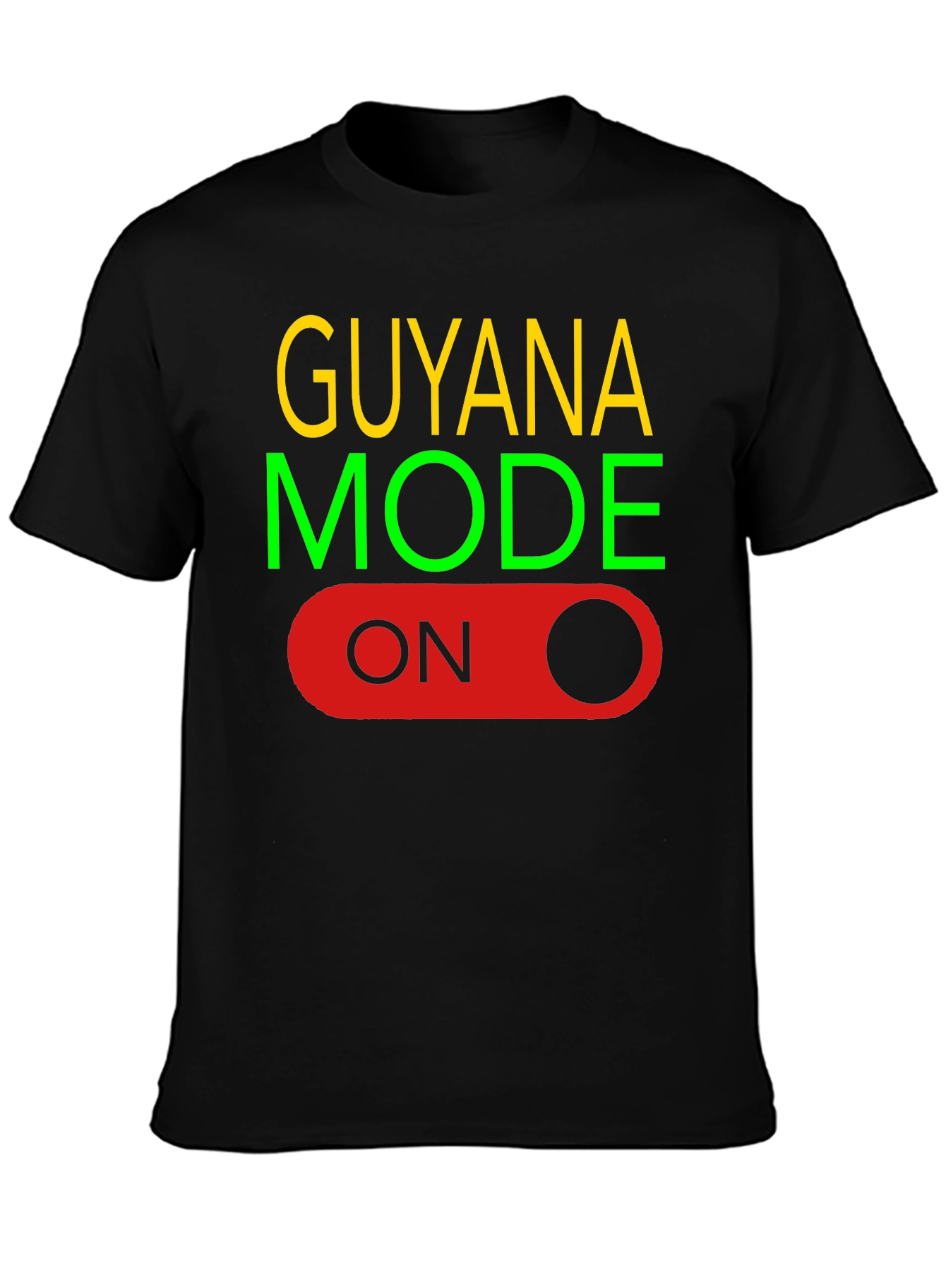 Black Guyana Mode On Black T-Shirt view 3
