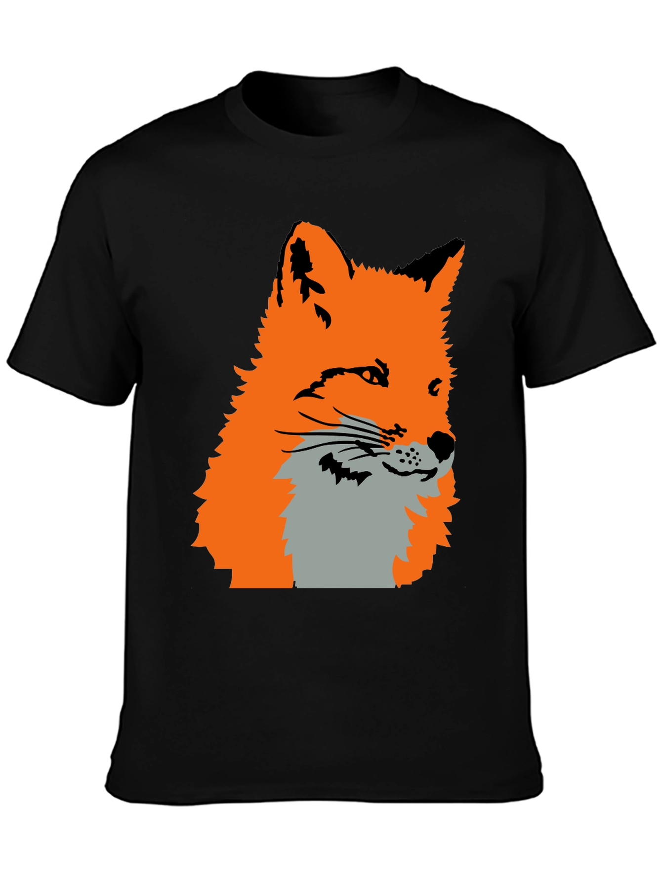 Black Fox Graphic Print T-Shirt - Black view 3
