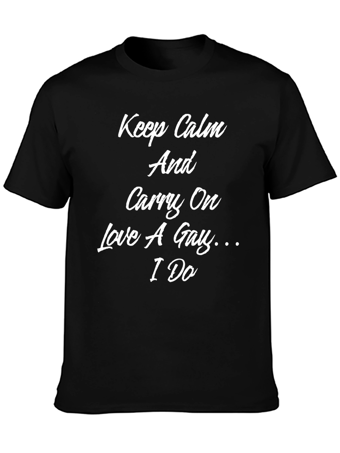Black Keep Calm Love A Gay T-Shirt - Black Graphic Tee view 3