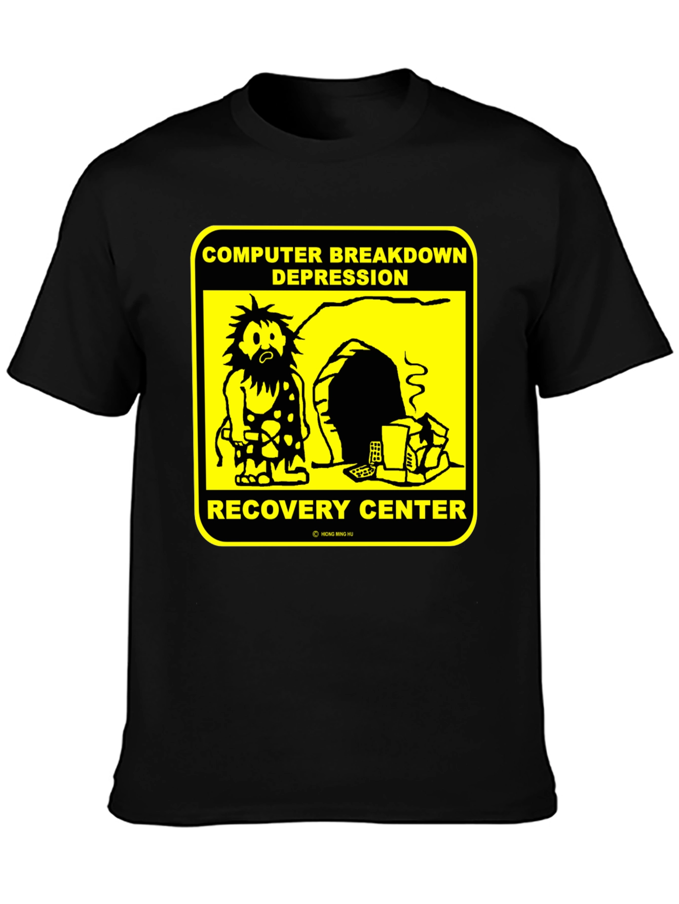 Black Computer Breakdown Recovery Center T-Shirt view 3