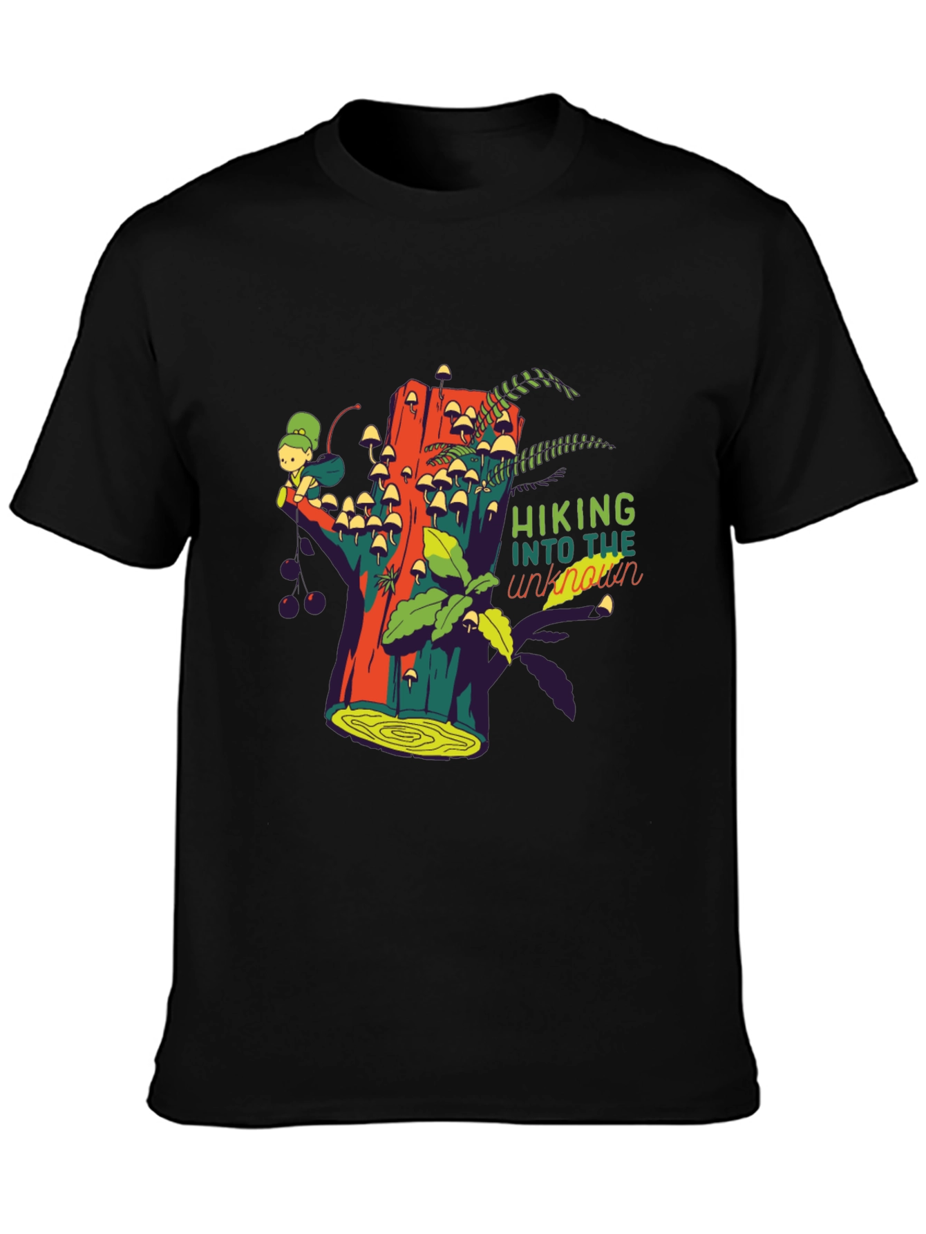 Black Hiking Into The Unknown Graphic Tee view 3