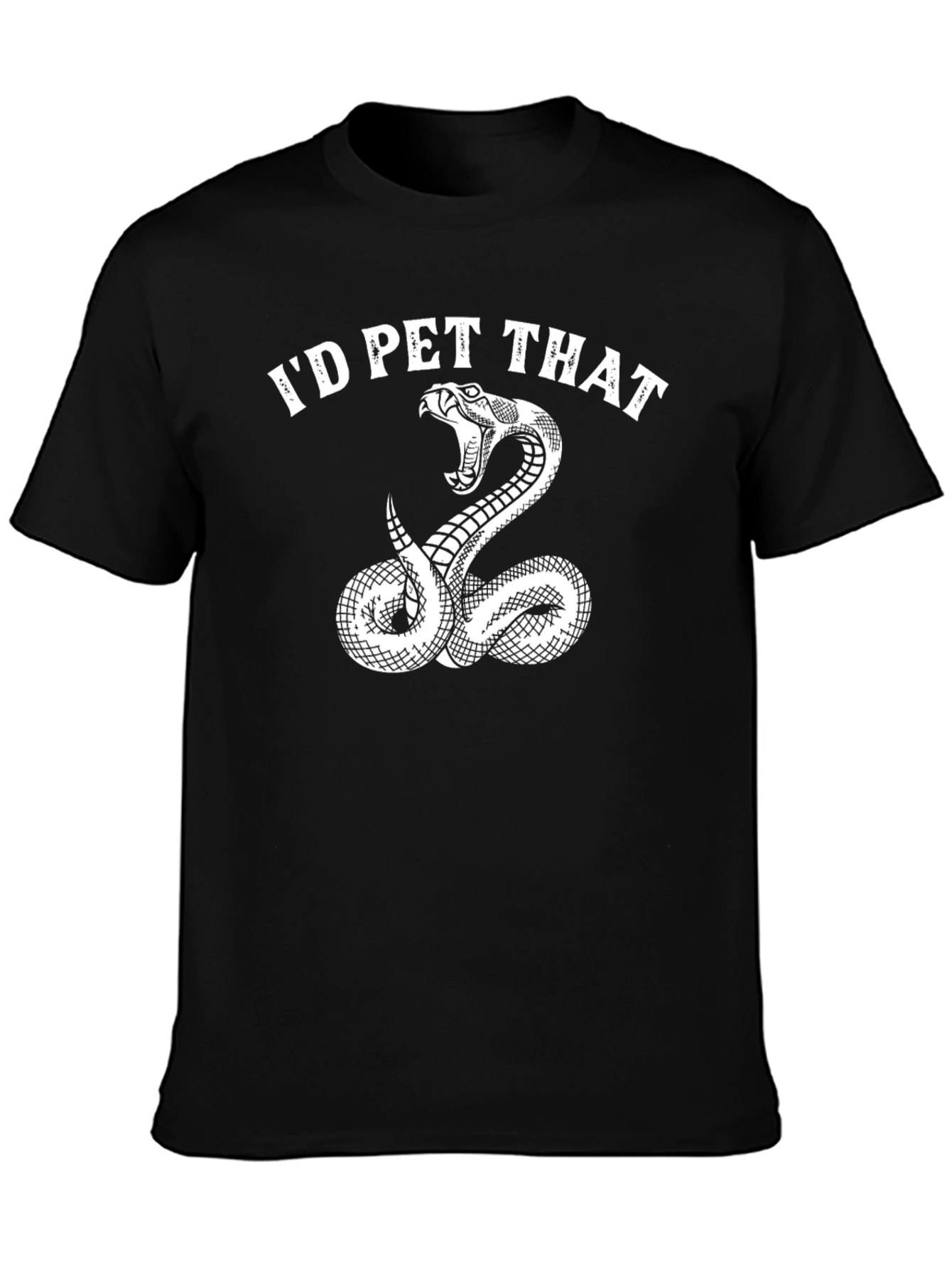 Black I'd Pet That Snake Graphic T-Shirt view 3