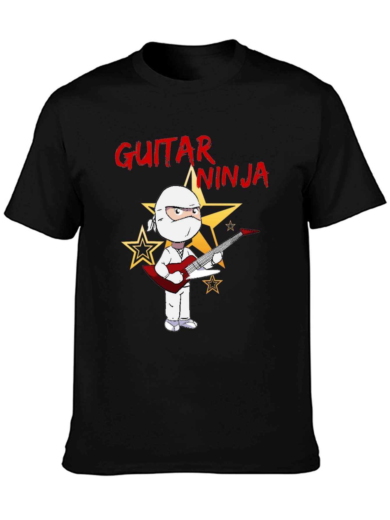 Black Guitar Ninja Graphic Tee view 3