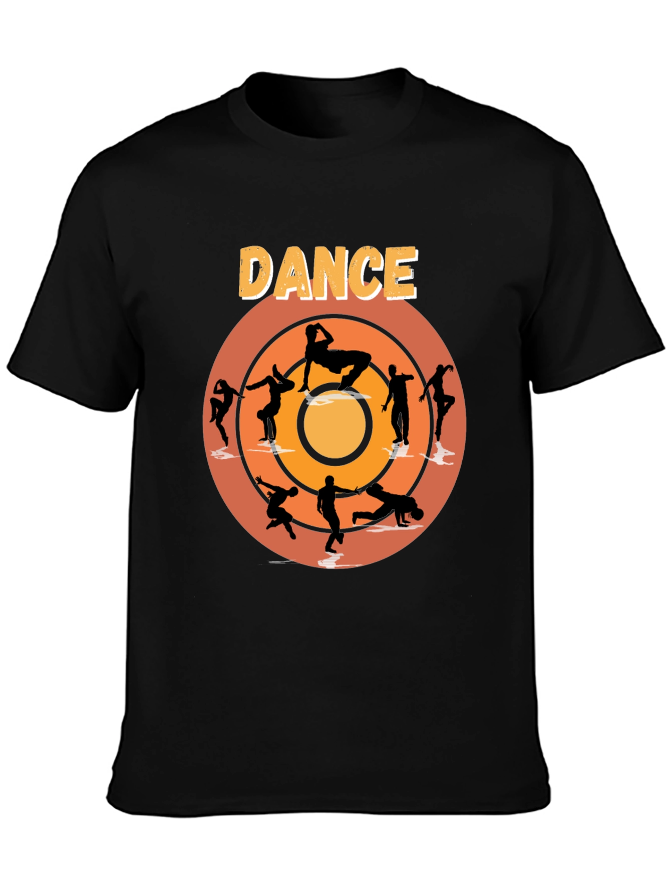 Black Dance Silhouette Graphic Tee - Stylish Cotton T-Shirt view 3