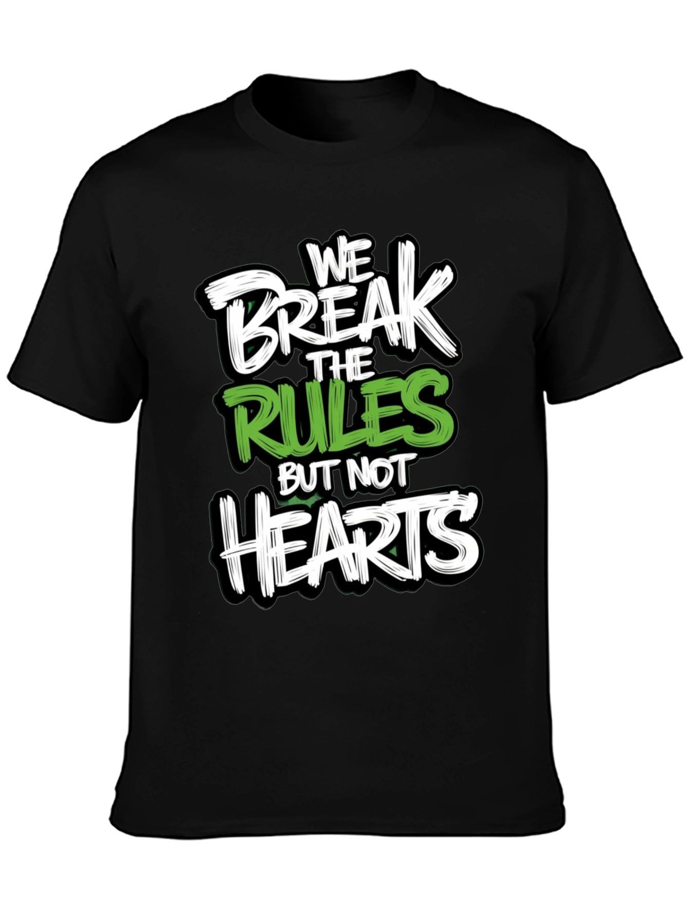 Black Break the Rules T-Shirt - Graphic Tee view 3
