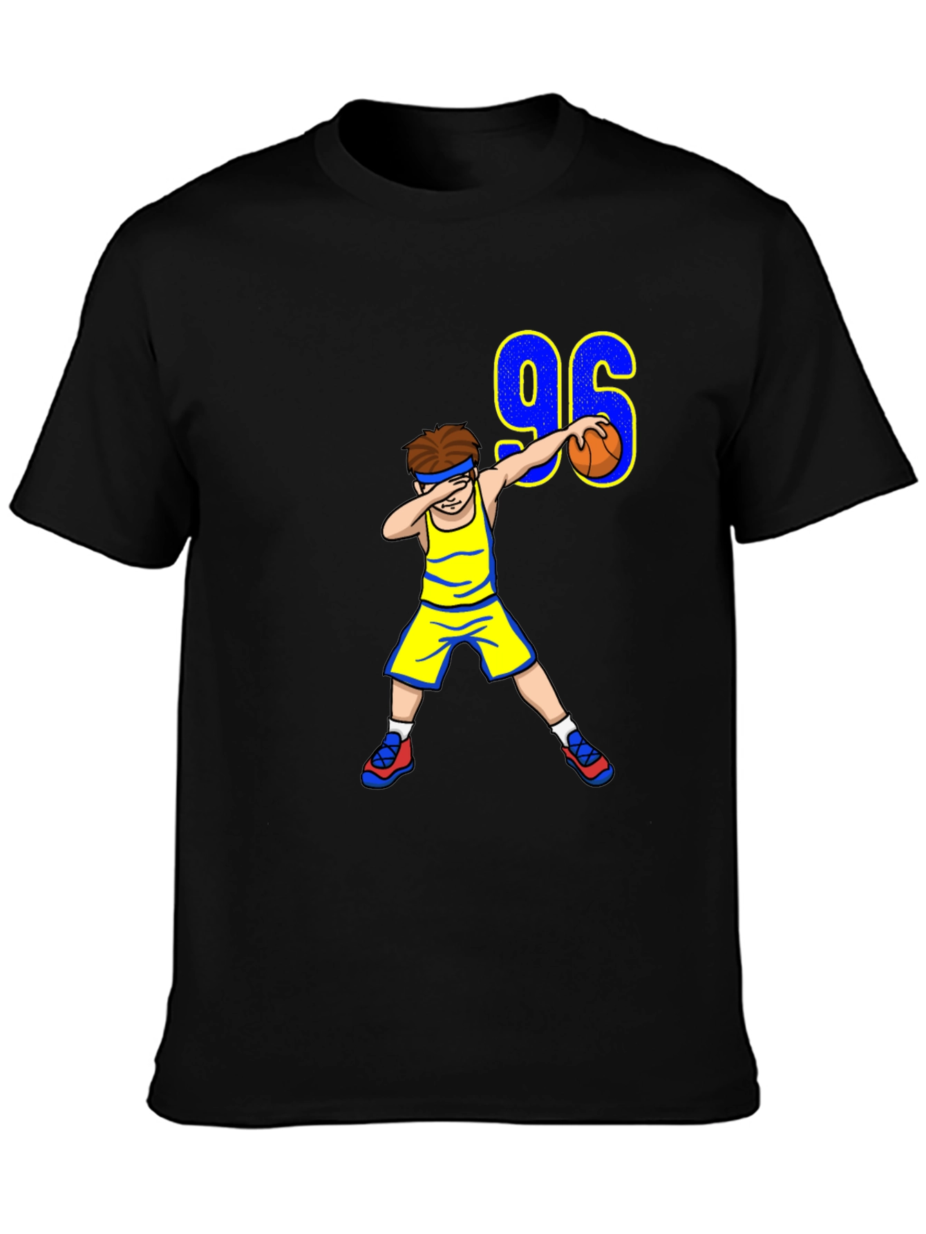 Black Dabbing Basketball Player 96 T-Shirt view 3