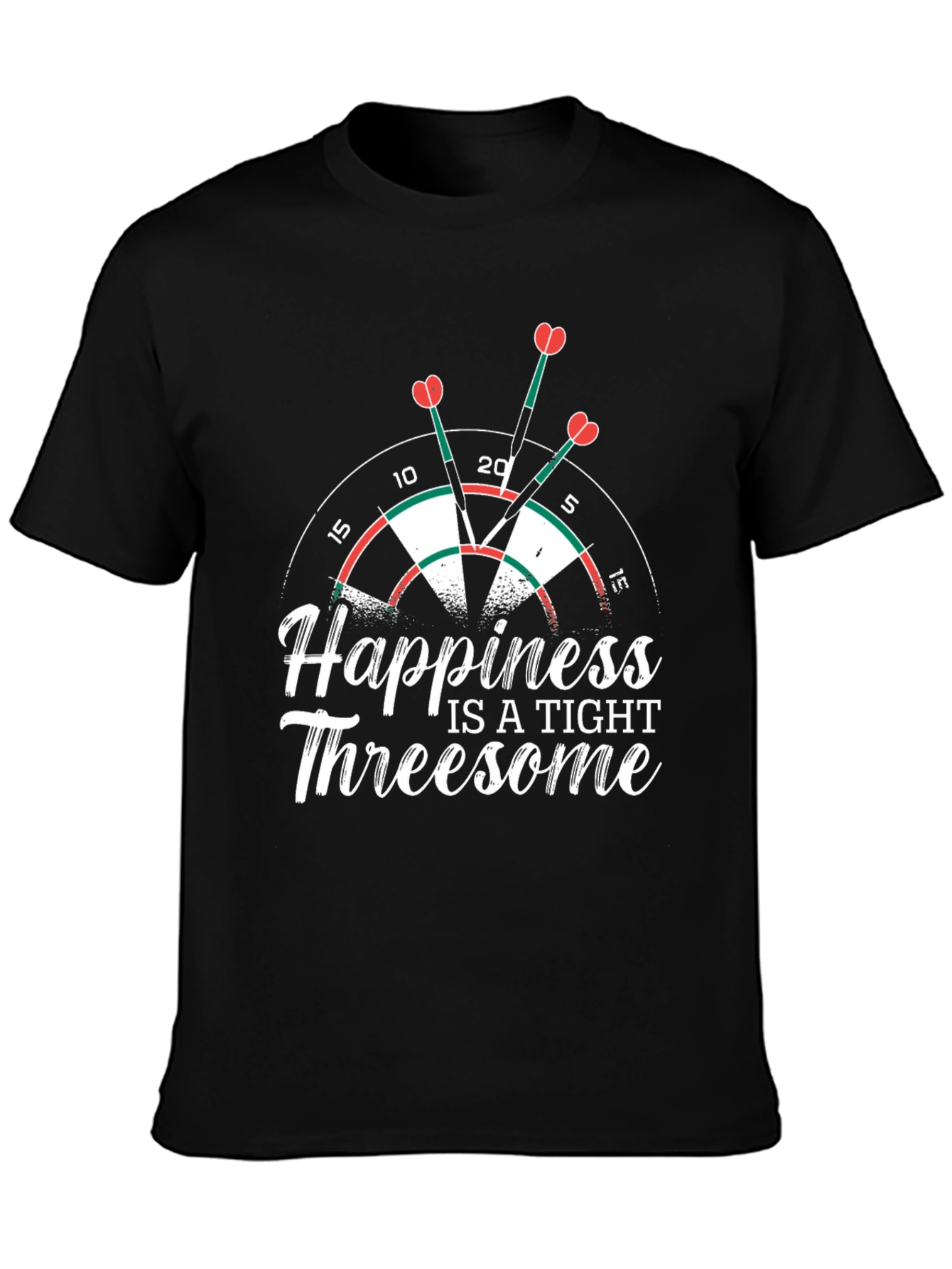 Black Happiness is a Tight Threesome Dart T-Shirt view 3