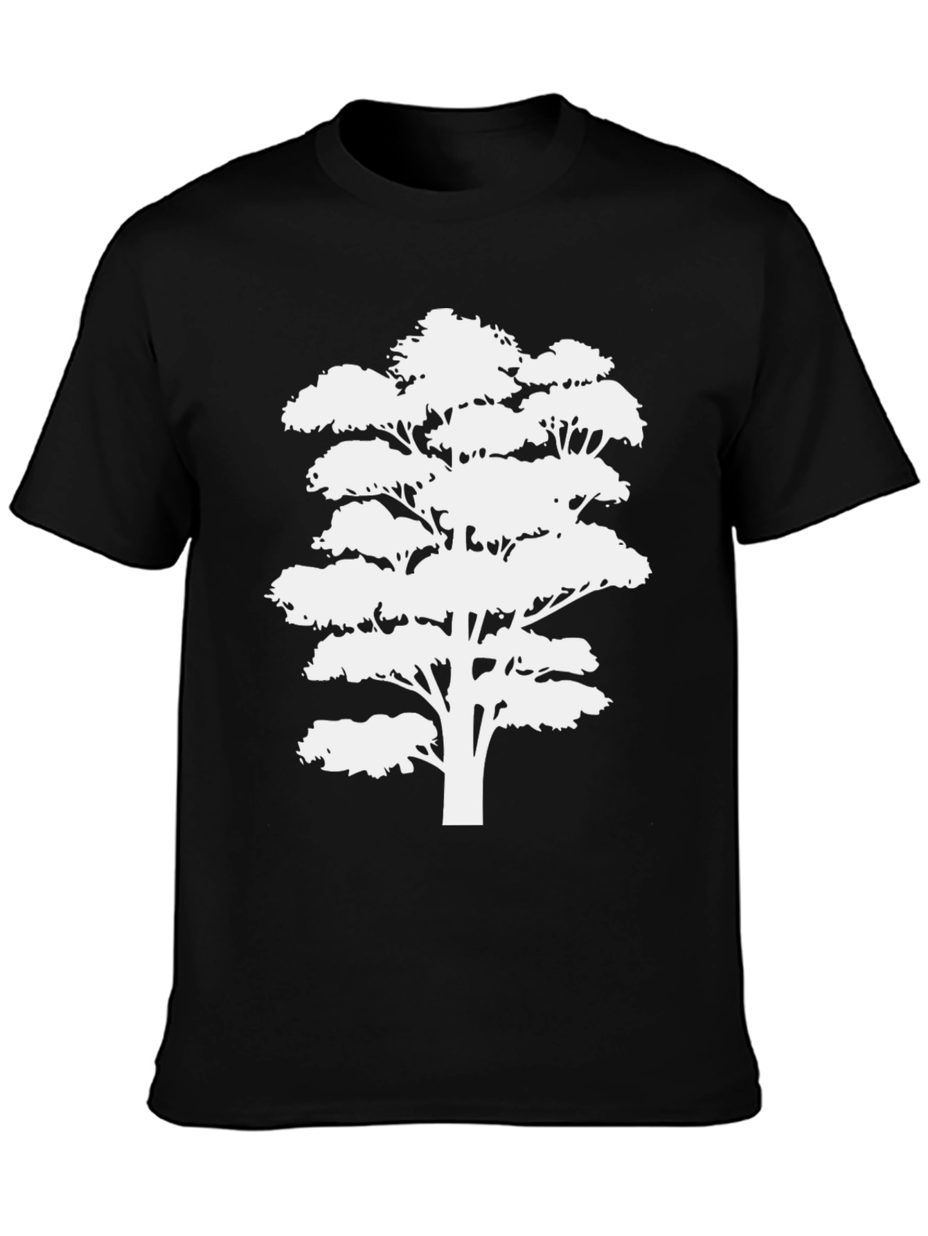Black Tree Silhouette Black T-Shirt view 3