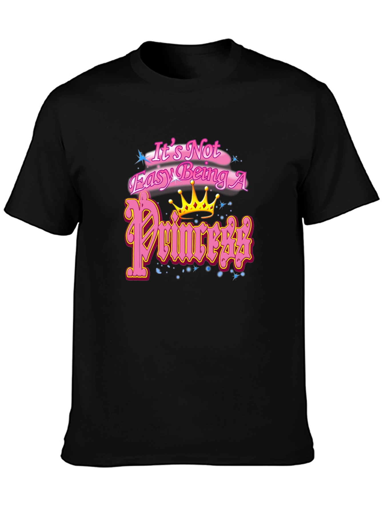 Black It's Not Easy Being A Princess Black T-Shirt view 3