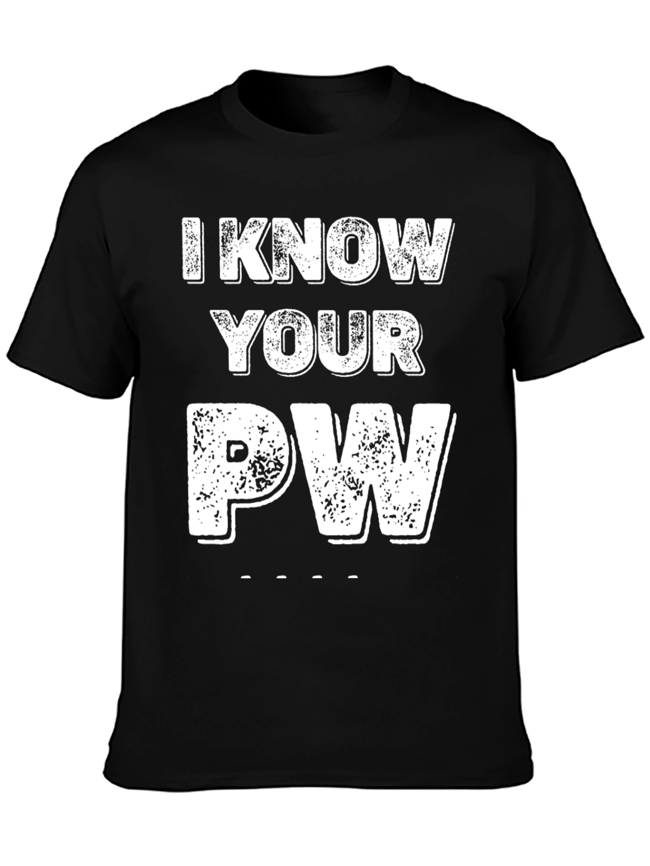 Black I Know Your PW Graphic Tee - Novelty Password Shirt view 3