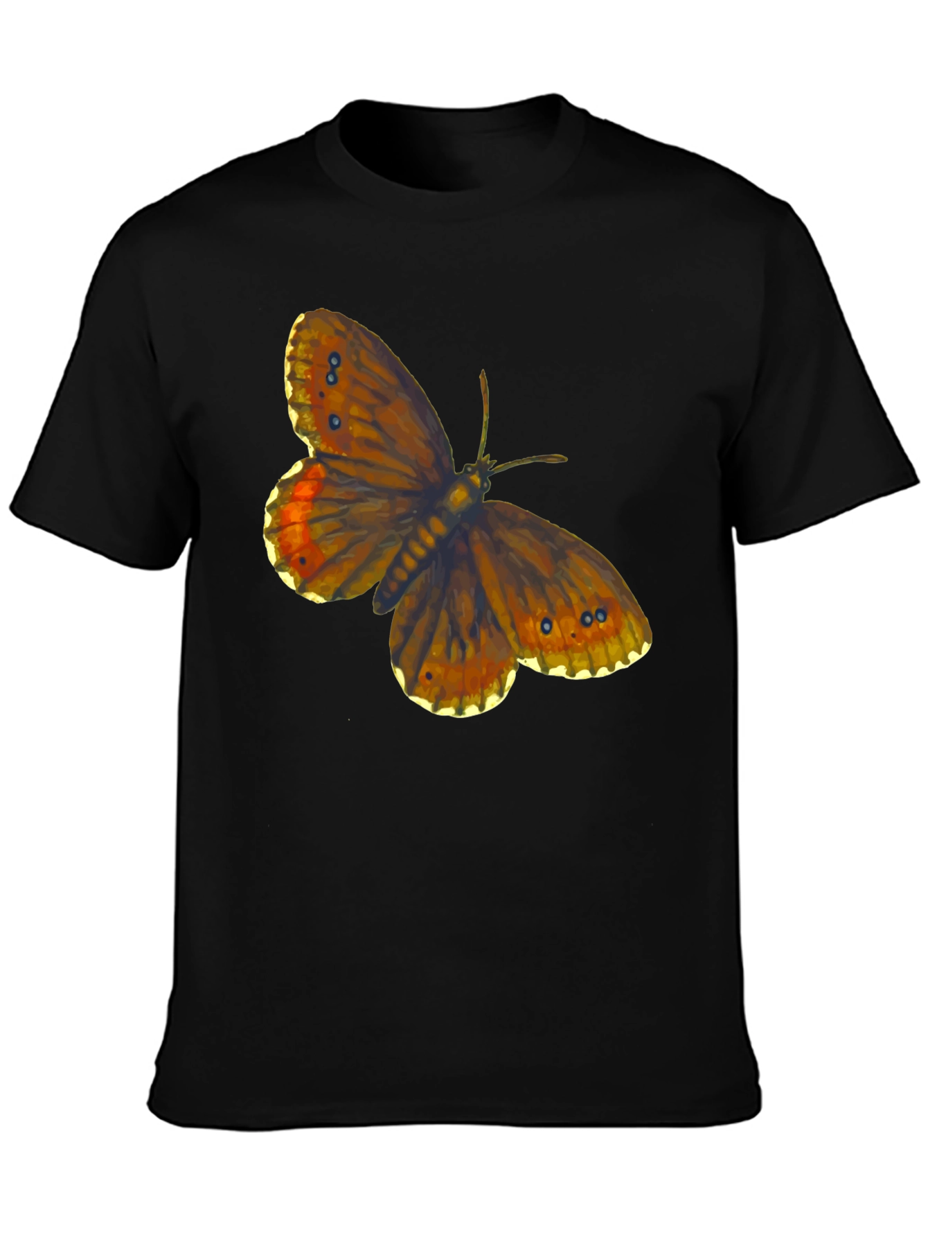 Black Butterfly Graphic Tee - Trendy Casual Wear view 3