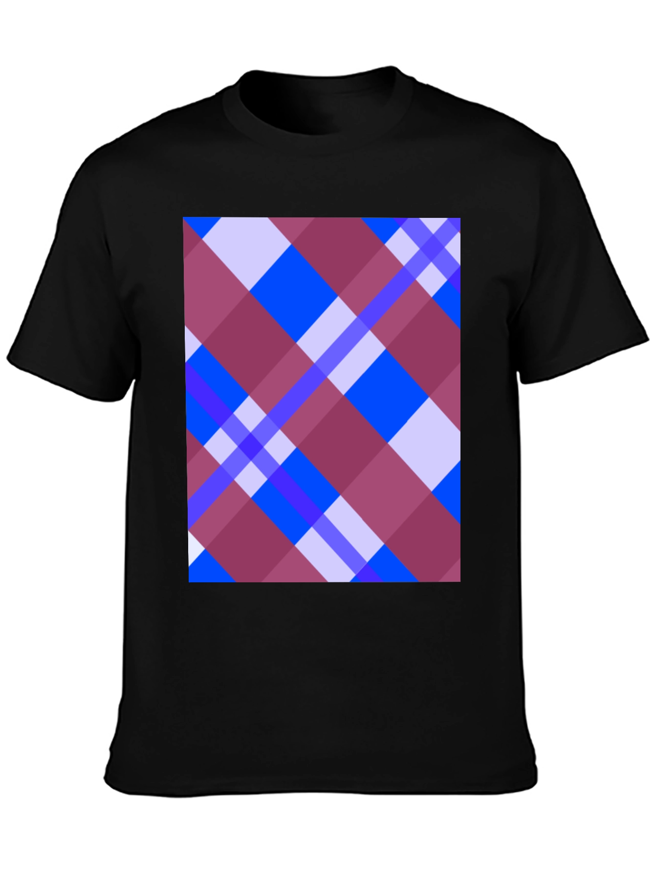 Black Plaid Graphic Tee - Modern Design, Comfortable Fit view 3