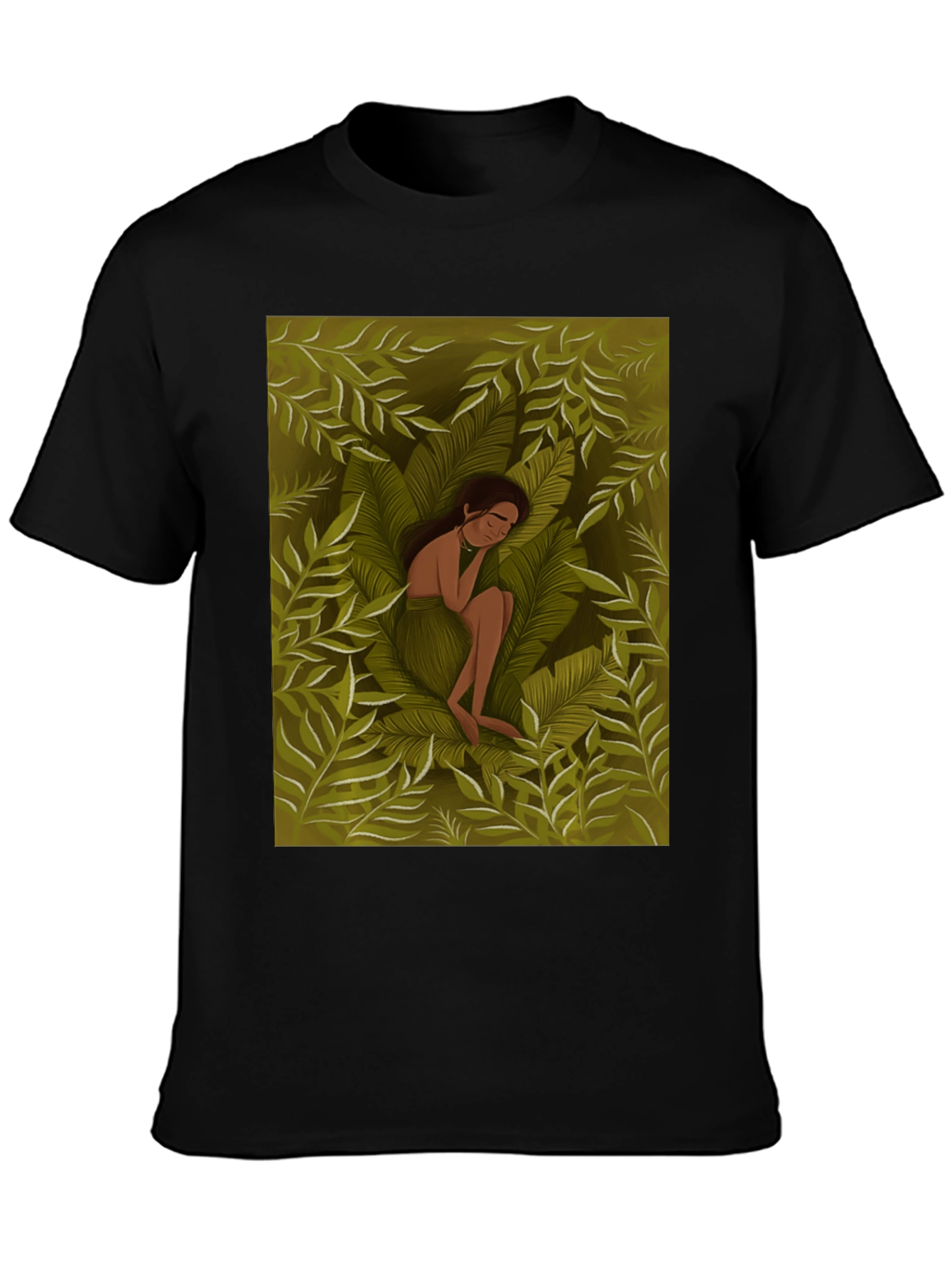 Black Jungle Dream T-Shirt - Nature Inspired Graphic Tee view 3