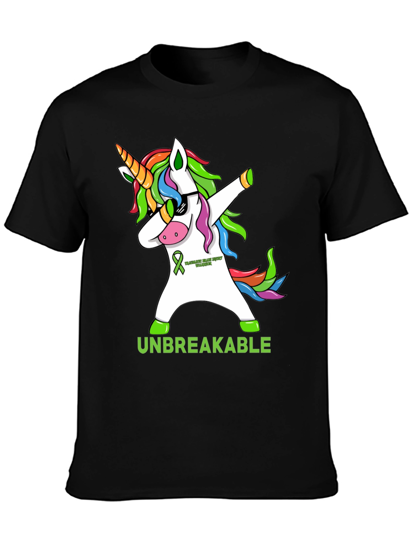 Black Unbreakable Brain Injury Awareness T-Shirt view 3
