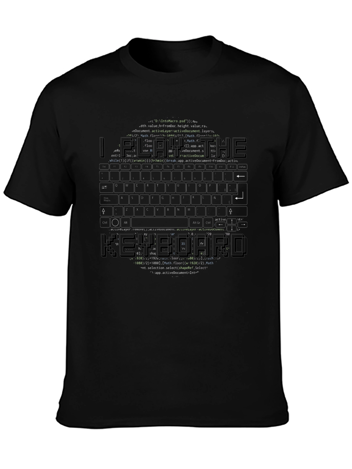 Black I Play The Keyboard T-Shirt view 3