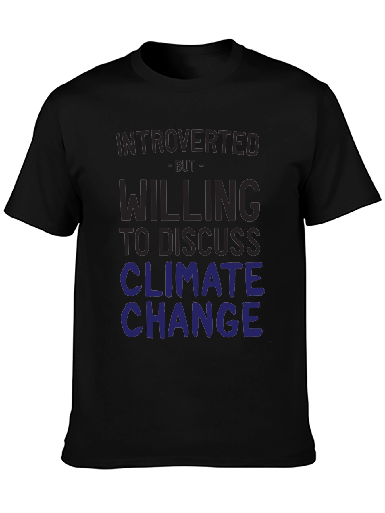 Black Introverted Climate Change T-Shirt view 3