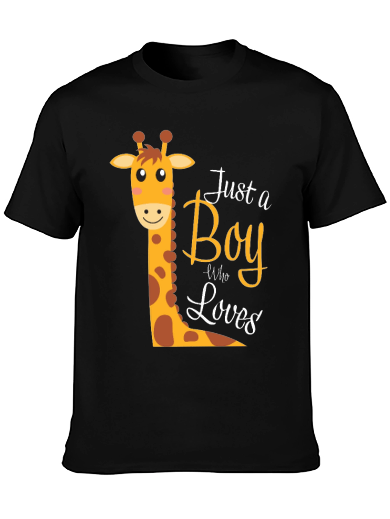 Black Boy Giraffe Graphic T-Shirt - Fun & Stylish Tee view 3