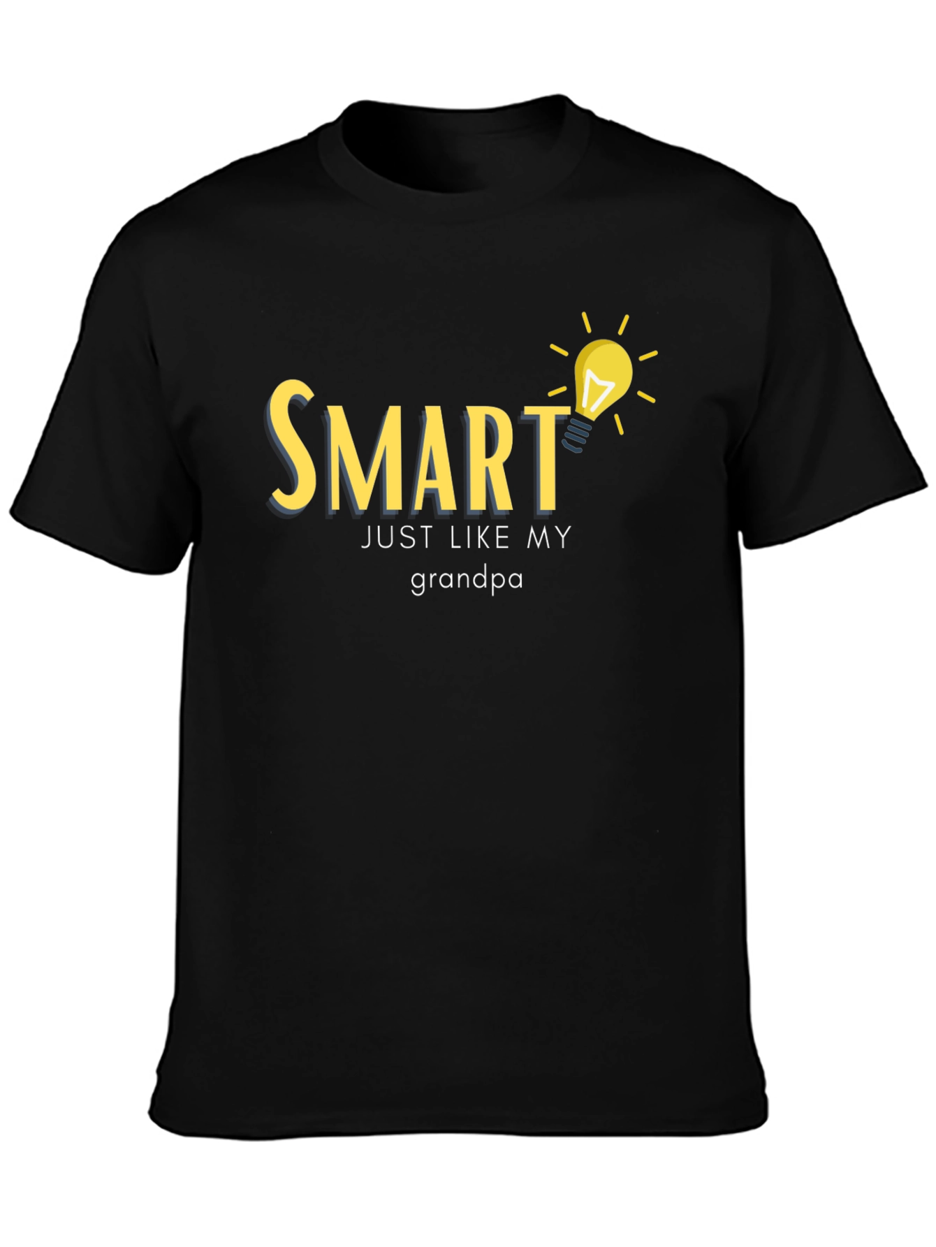 Black Smart Like Grandpa T-Shirt - Clever Design view 3