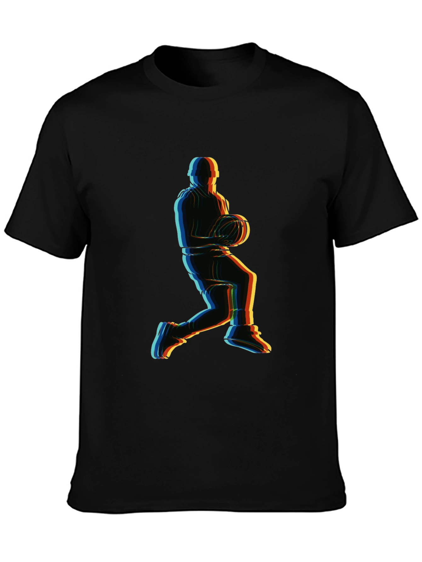 Black Basketball Player Graphic Tee - Retro Style view 3