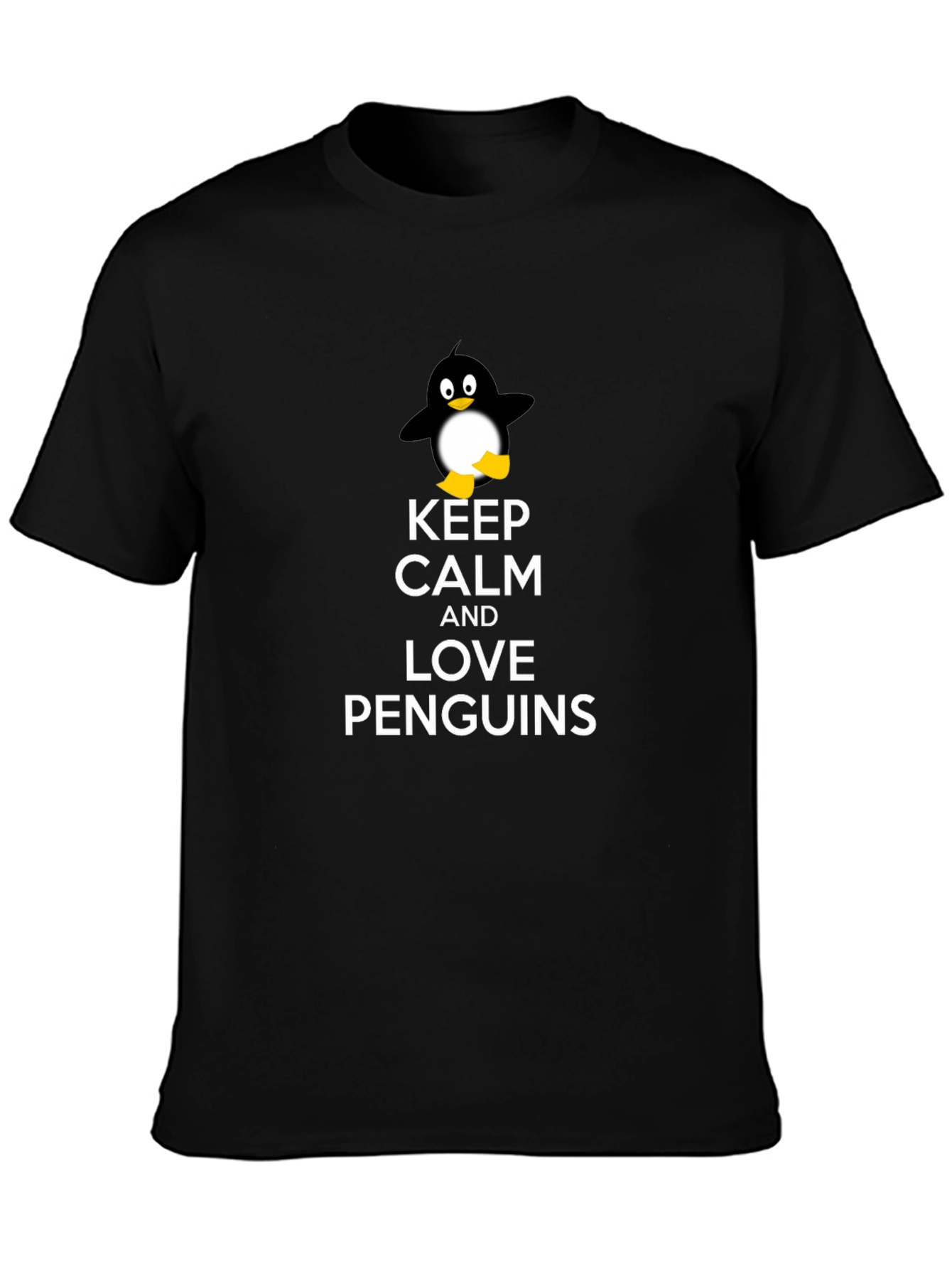 Black Keep Calm and Love Penguins T-Shirt view 3