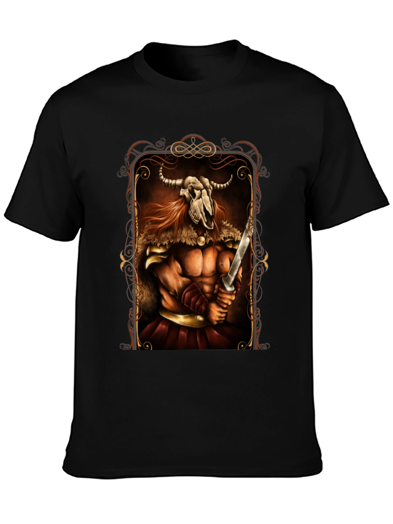 Black Viking Warrior Graphic Tee view 3