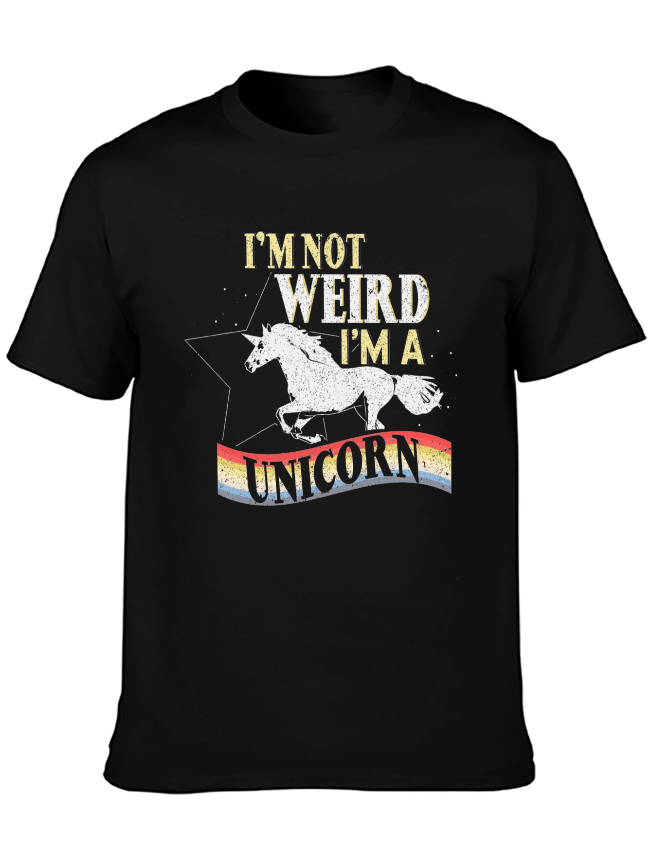 Black I'm Not Weird, I'm A Unicorn T-Shirt view 3