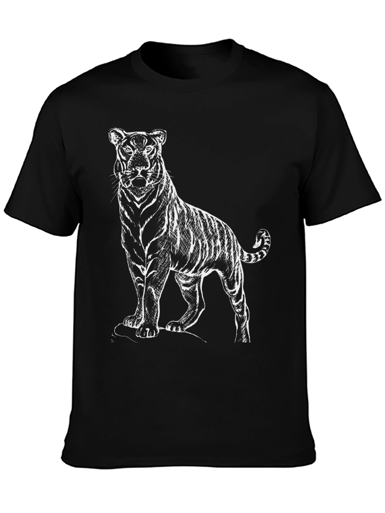 Black Tiger Graphic Black T-Shirt view 3