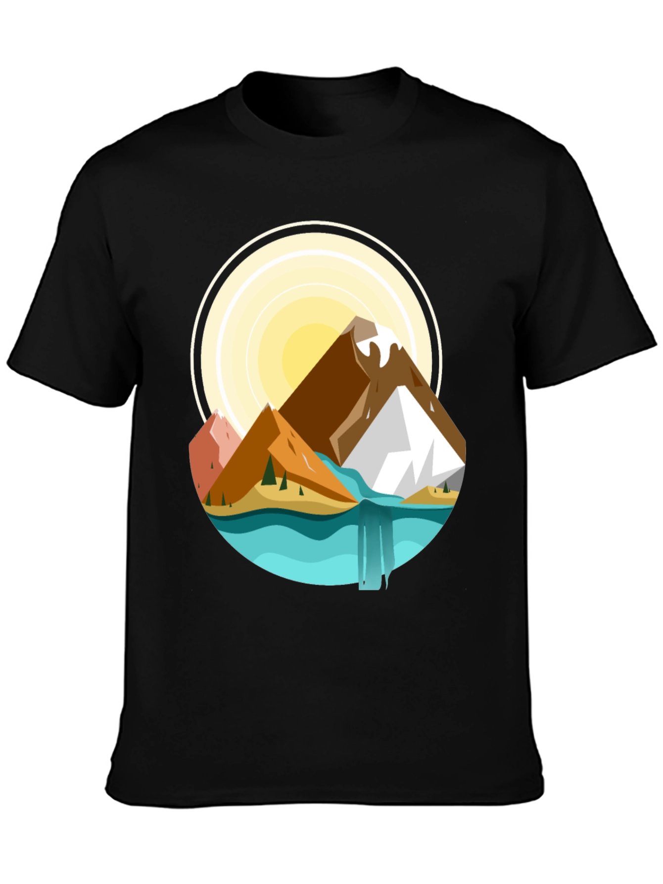 Mountain Scene Graphic T-Shirt - Nature Adventure Tee - 3