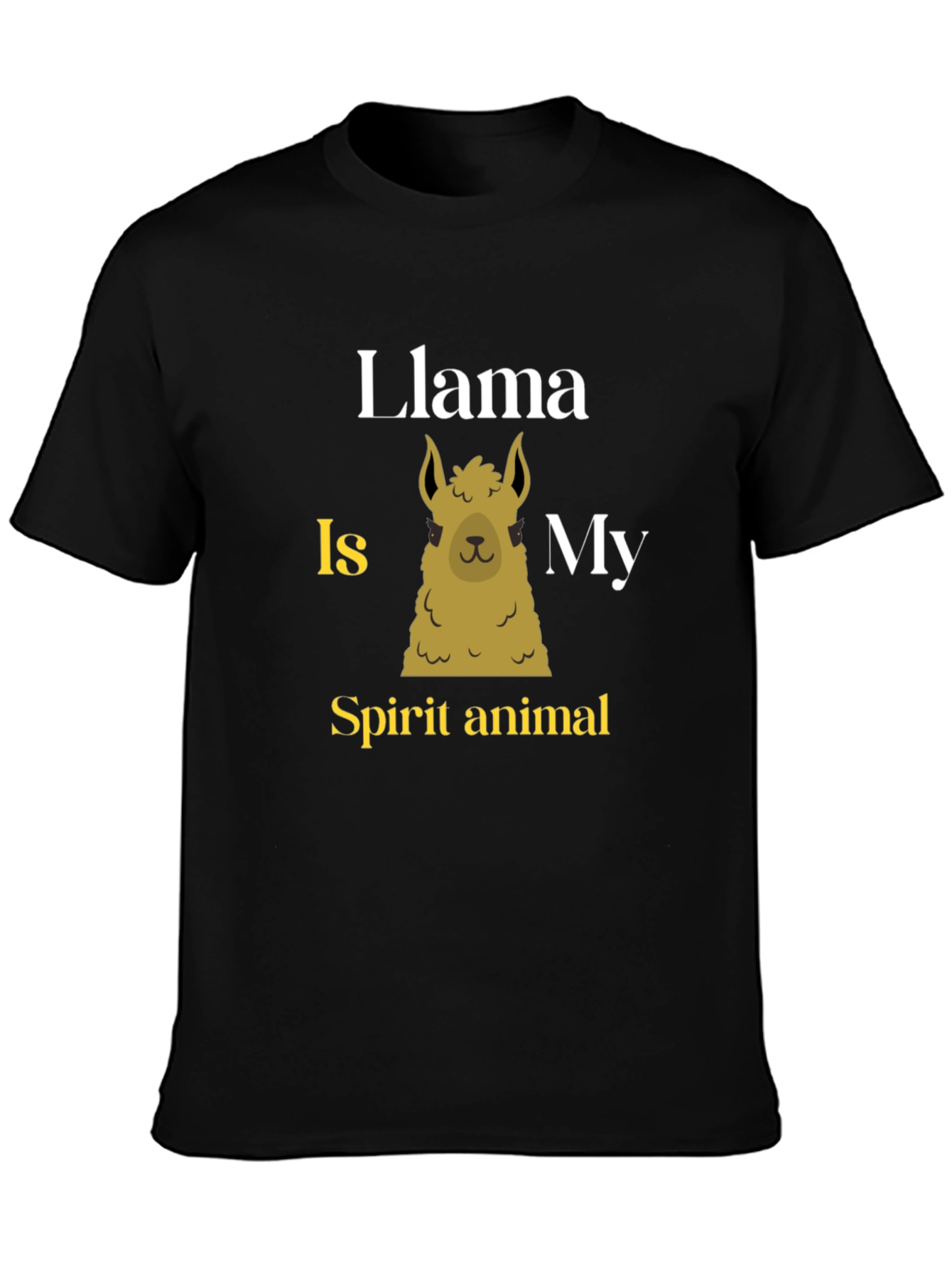 Black Llama Spirit Animal T-Shirt - Black Graphic Tee view 3