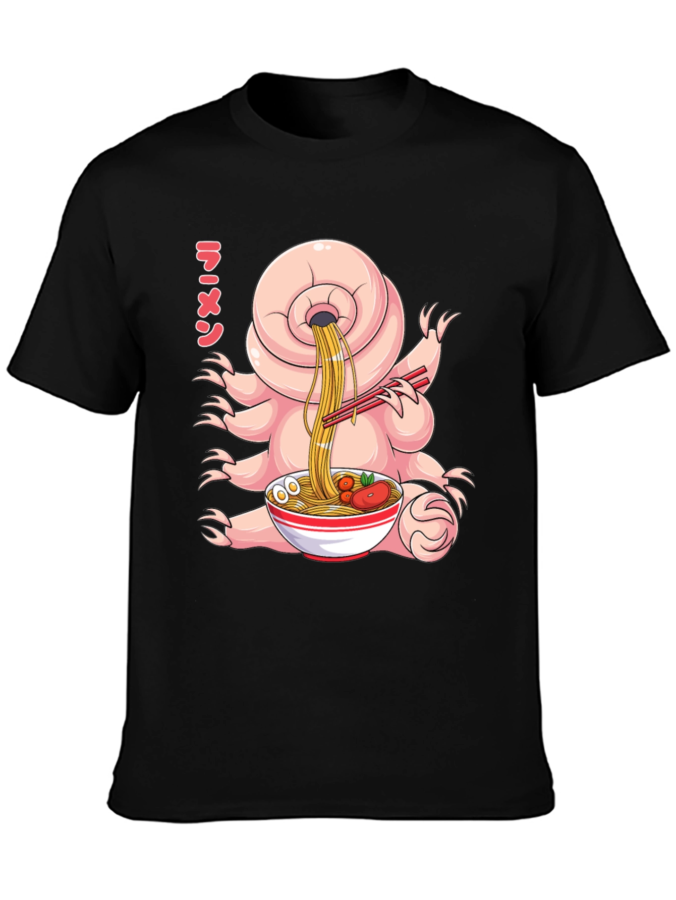 Black Ramen Tardigrade T-Shirt - Funny Graphic Tee view 3