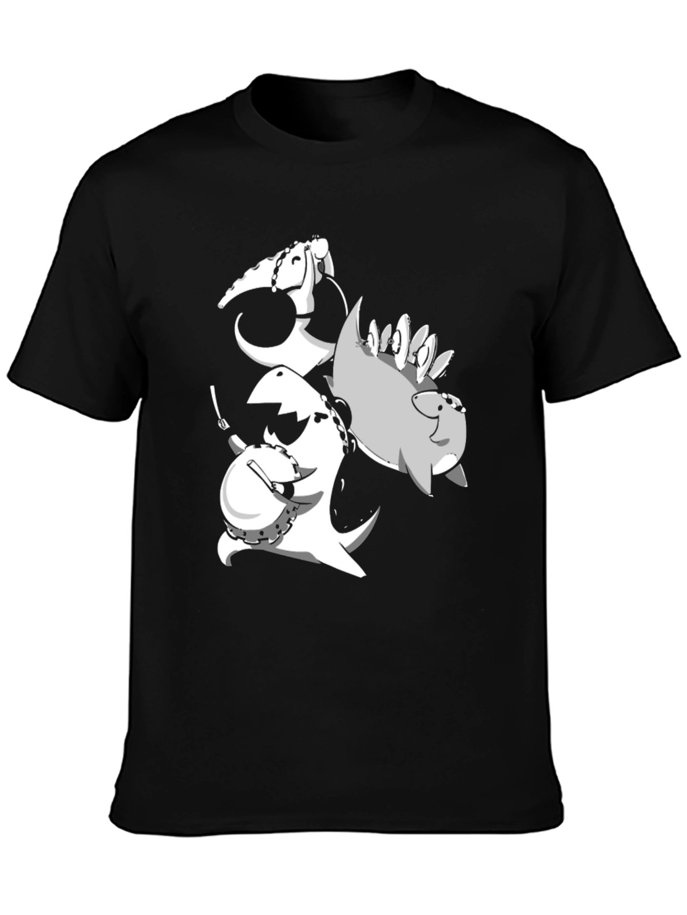 Black Dinosaur Band T-Shirt view 3