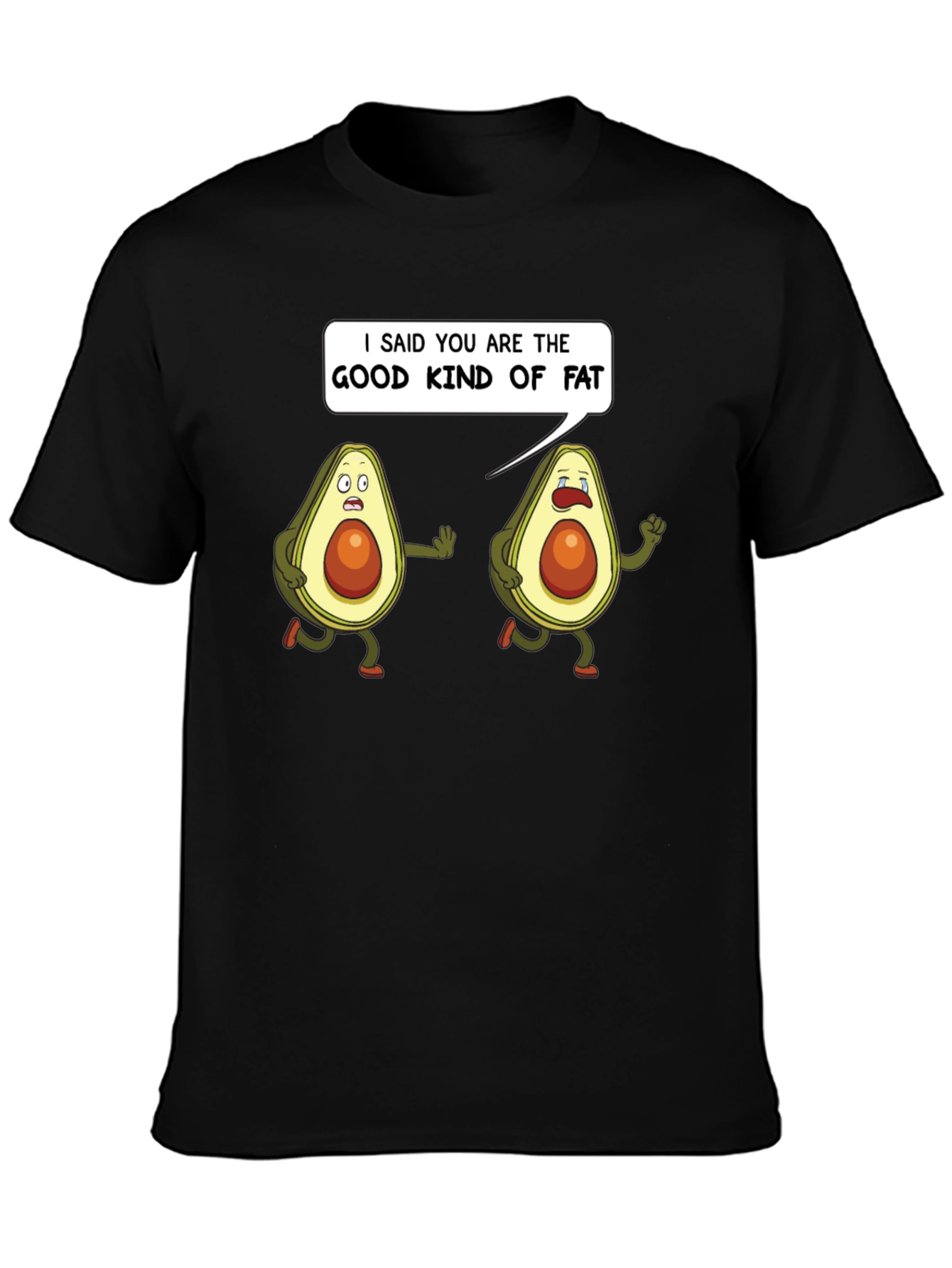 Black Good Kind of Fat Avocado Humor T-Shirt view 3