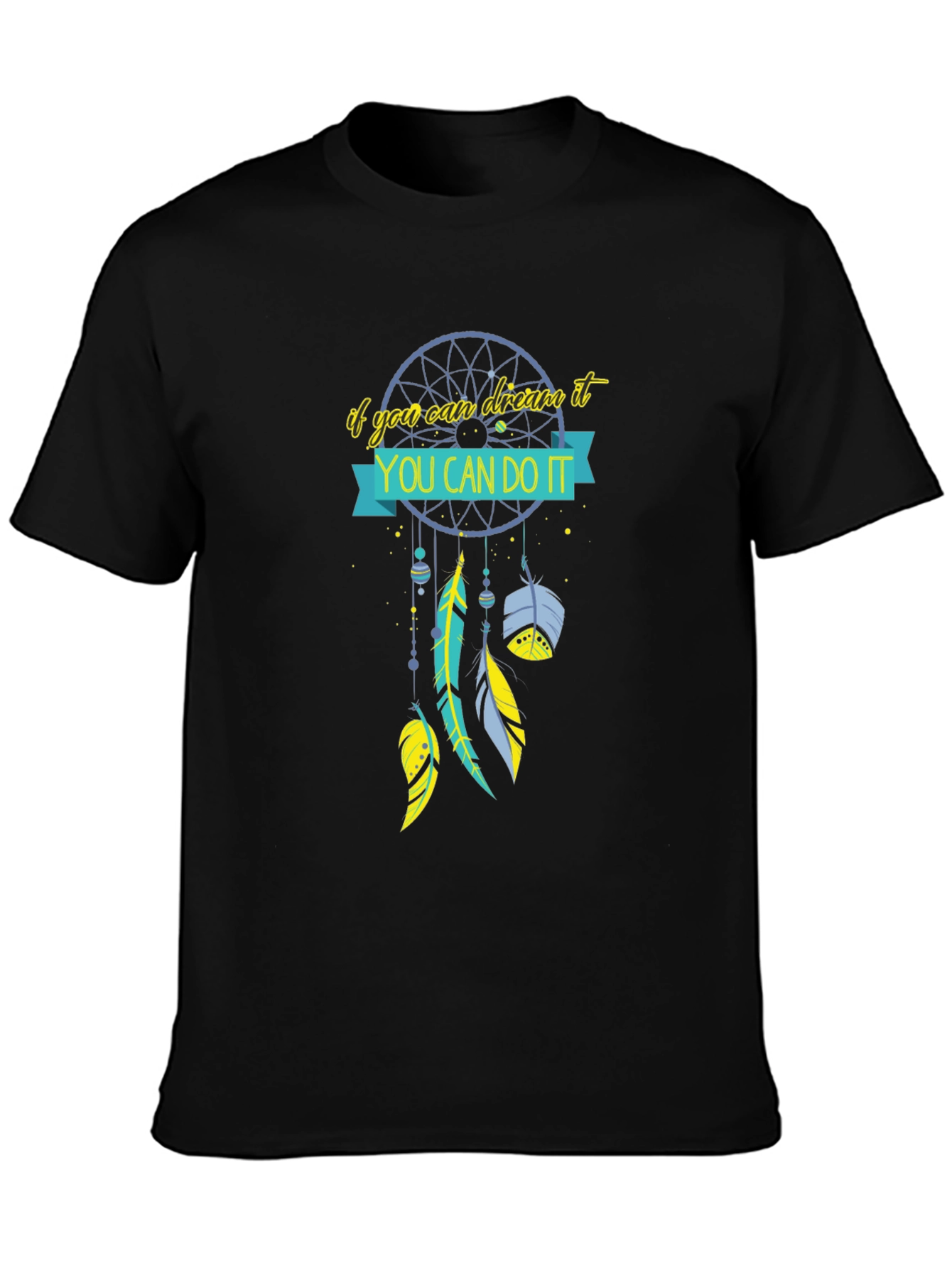 Black Dream Catcher Graphic Tee - You Can Do It! view 3