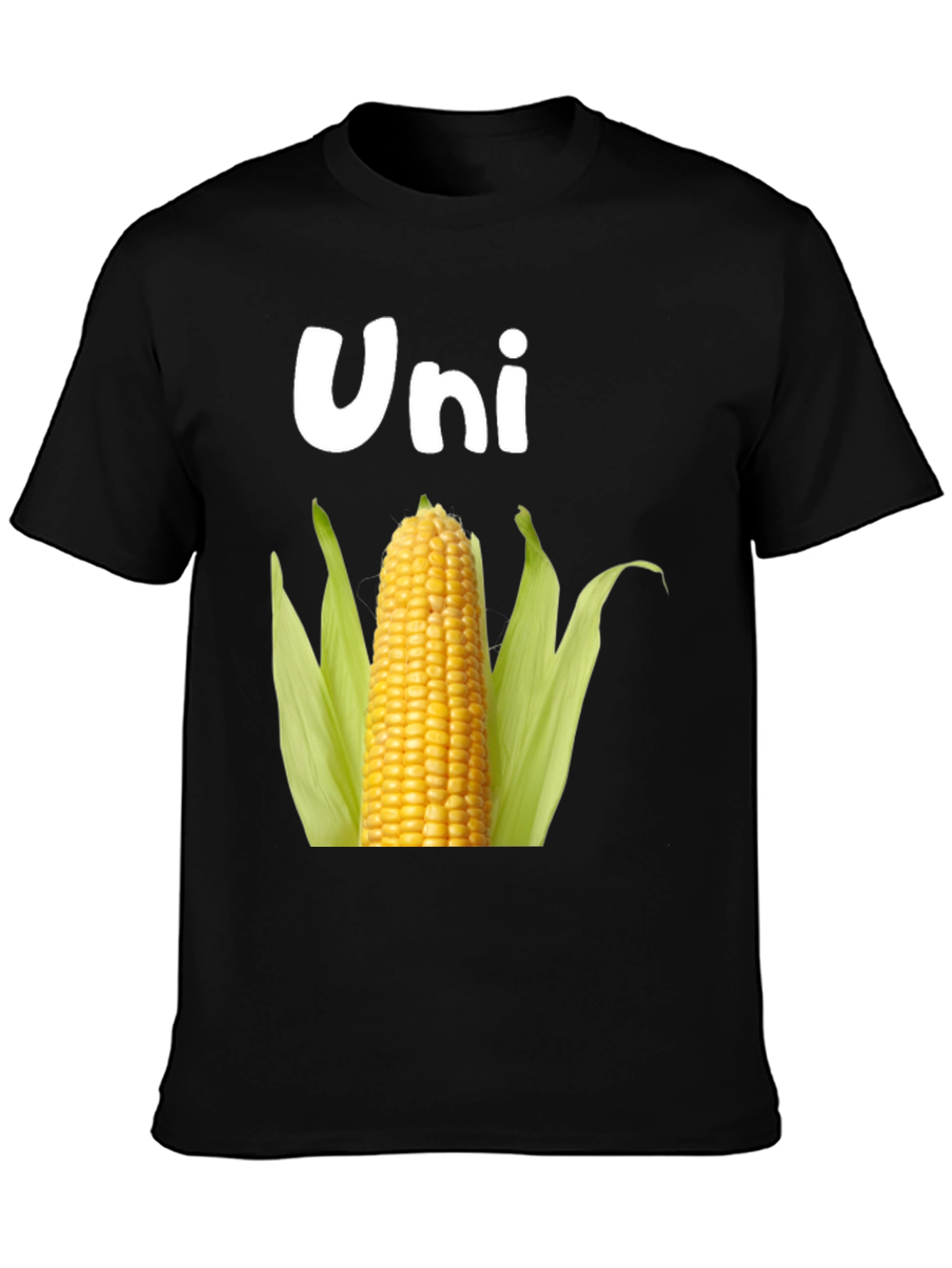 Black Uni Corn T-Shirt - Novelty Food Pun Tee view 3