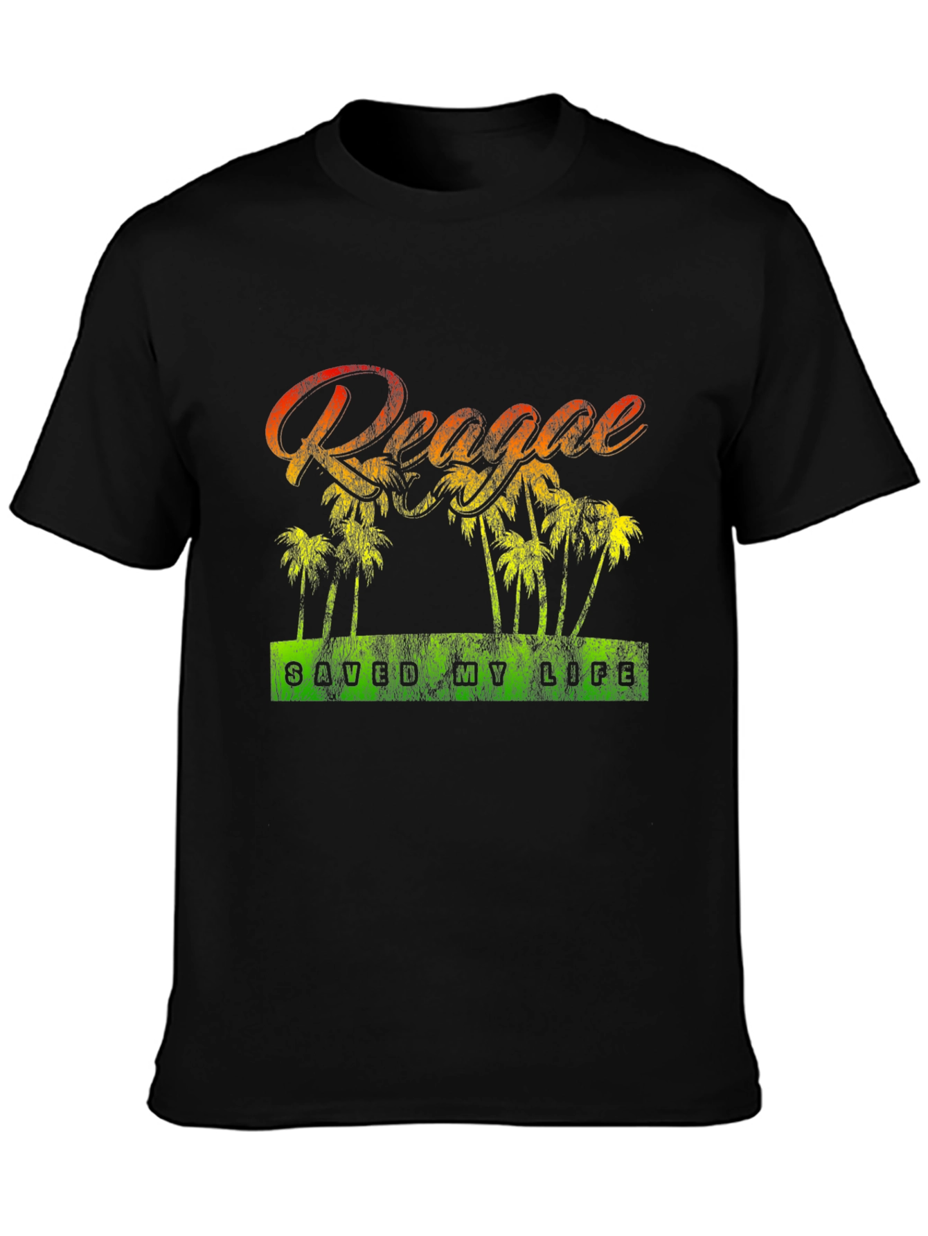 Reggae Saved My Life Black Graphic T-Shirt - 3