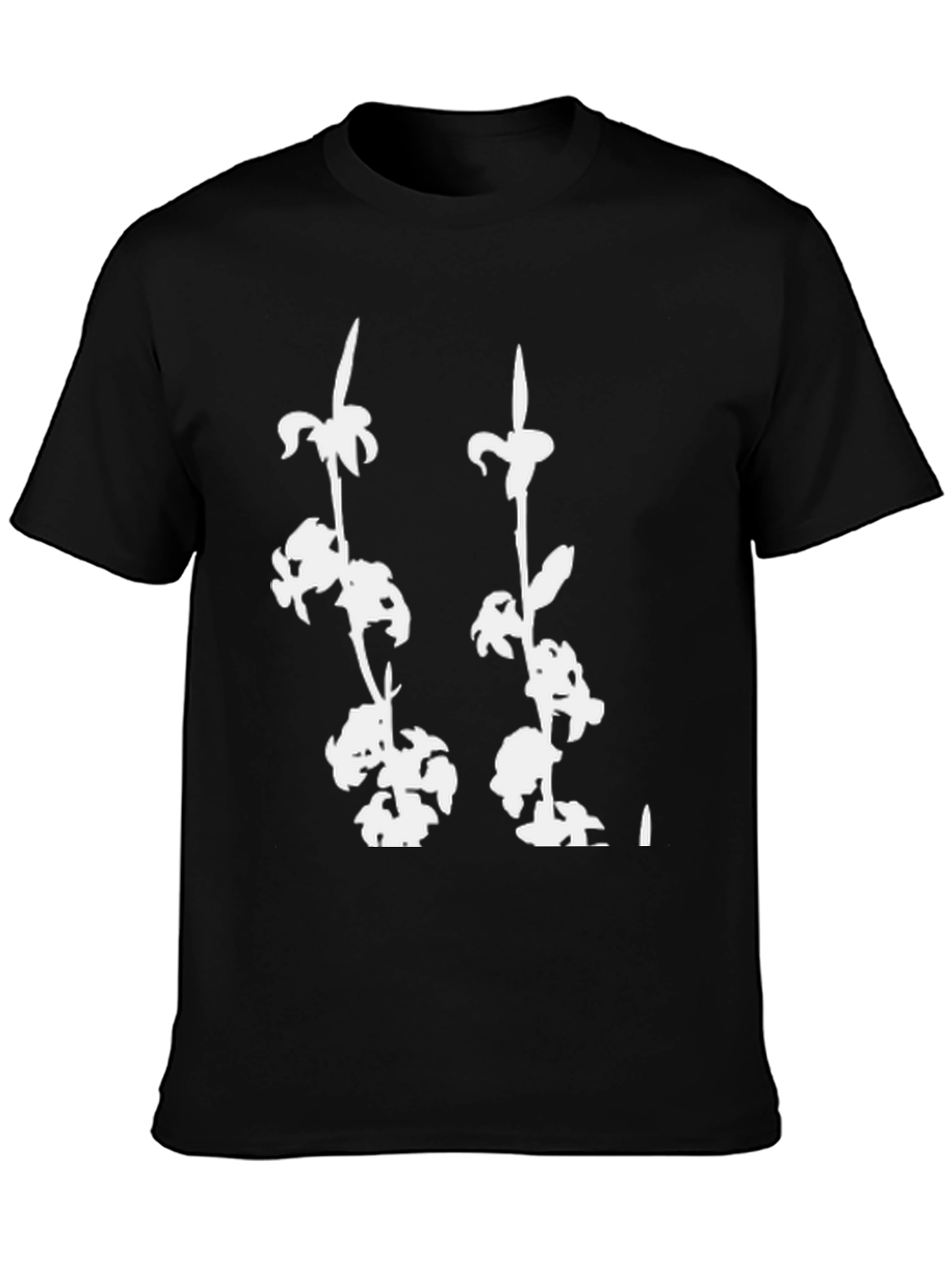 Black Floral Graphic Print Black T-Shirt view 3