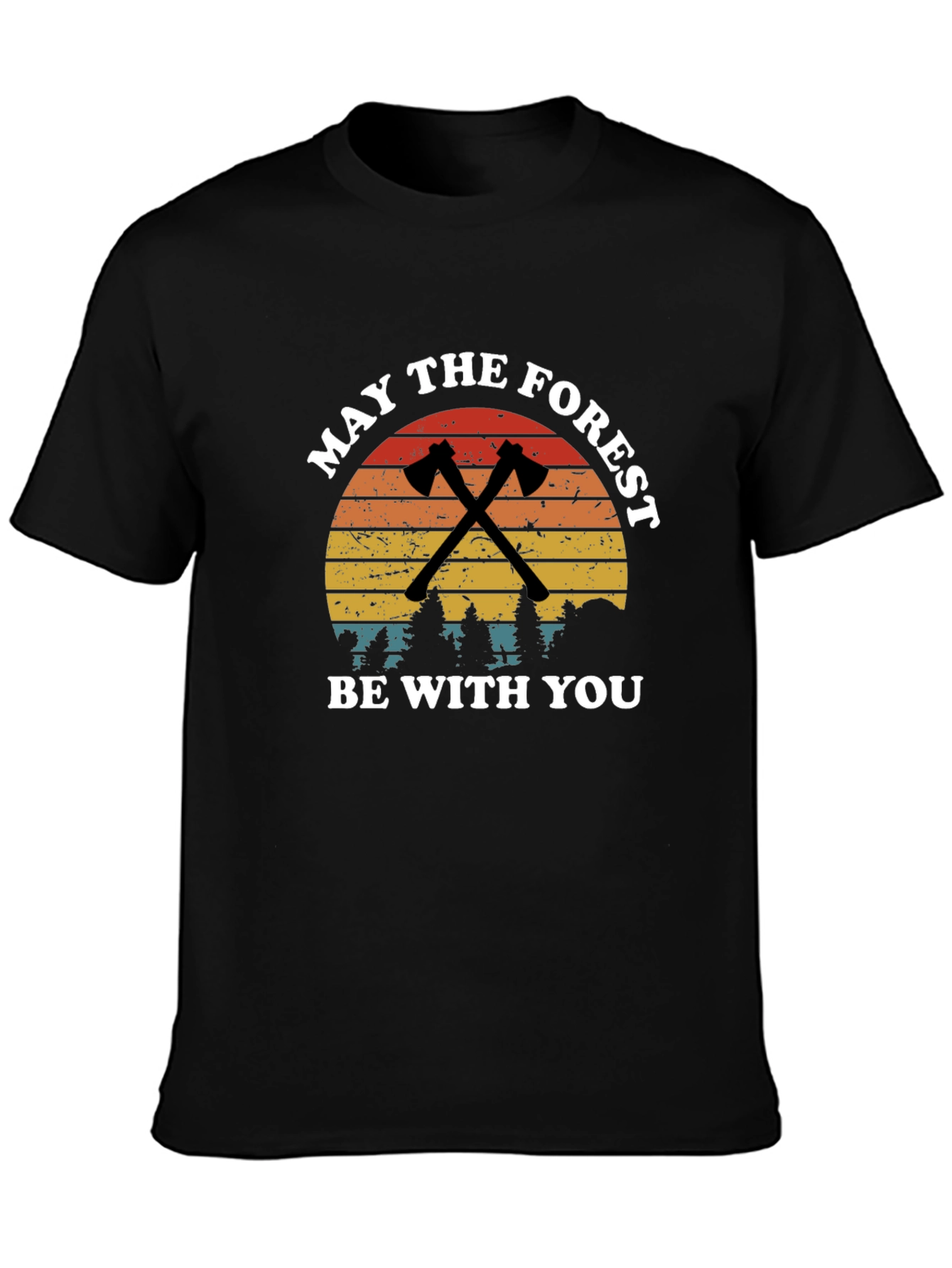 Black May the Forest Be With You Black T-Shirt view 3
