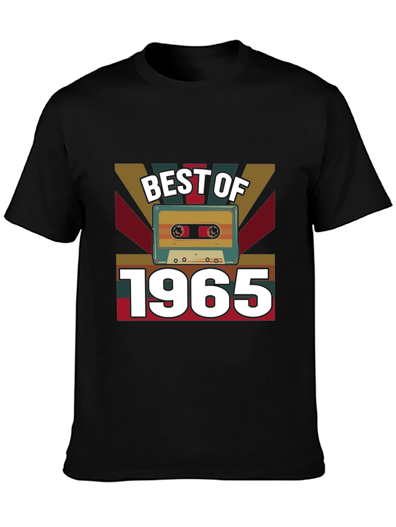 Black Best of 1965 Cassette Tape Graphic T-Shirt view 3
