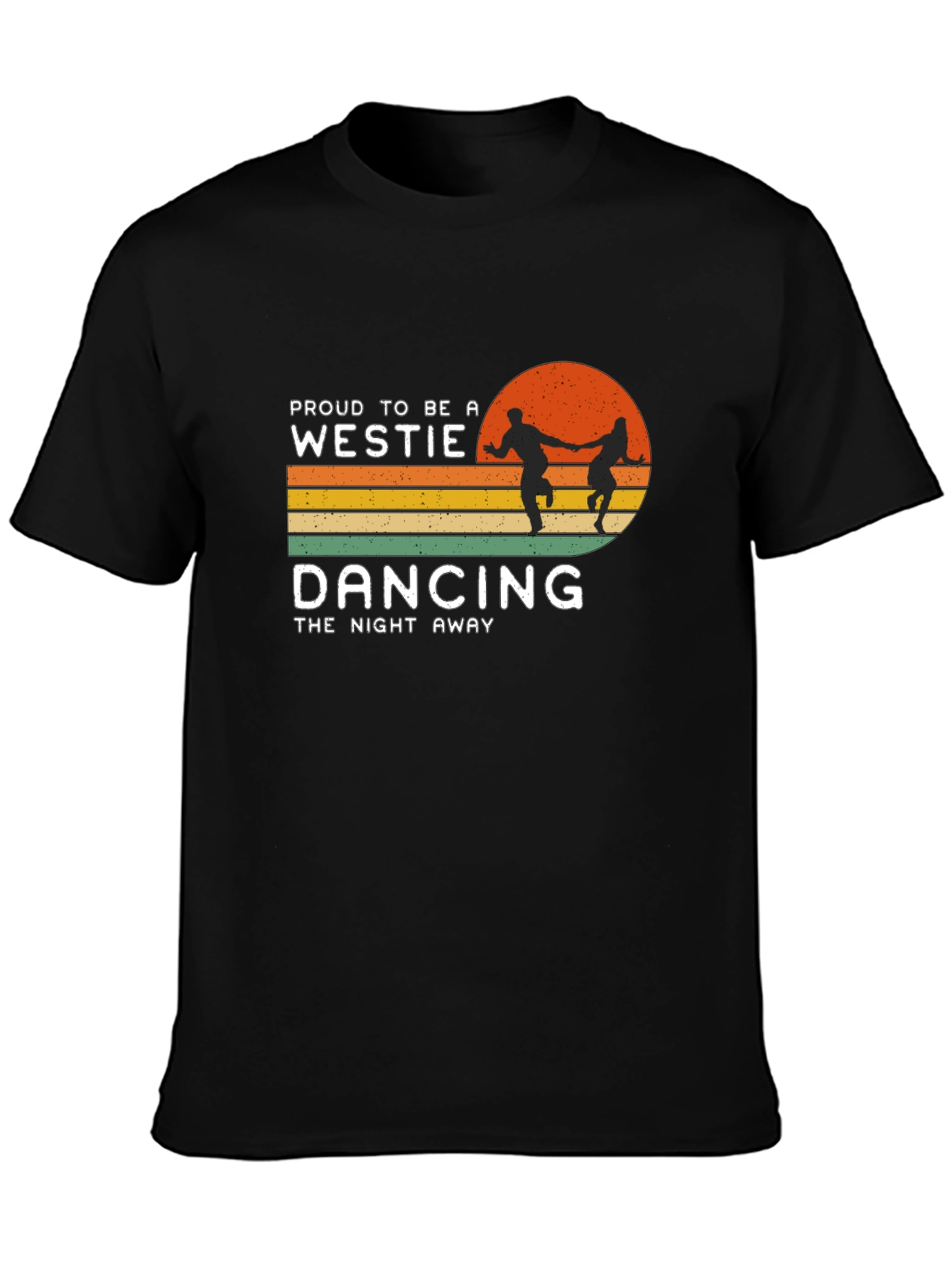 Black Proud Westie Dancing Night Away Graphic Tee view 3