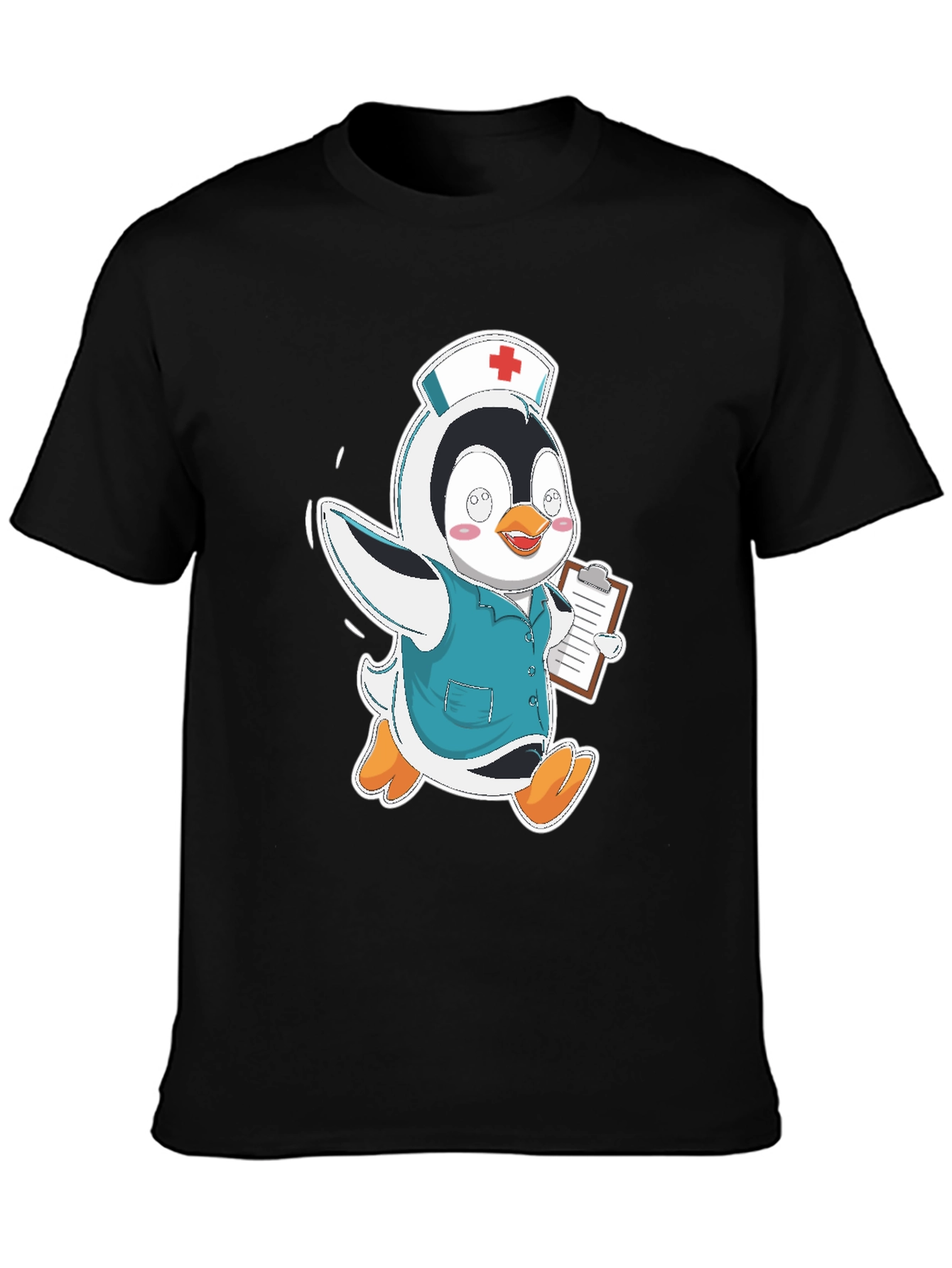 Black Nurse Penguin T-Shirt view 3