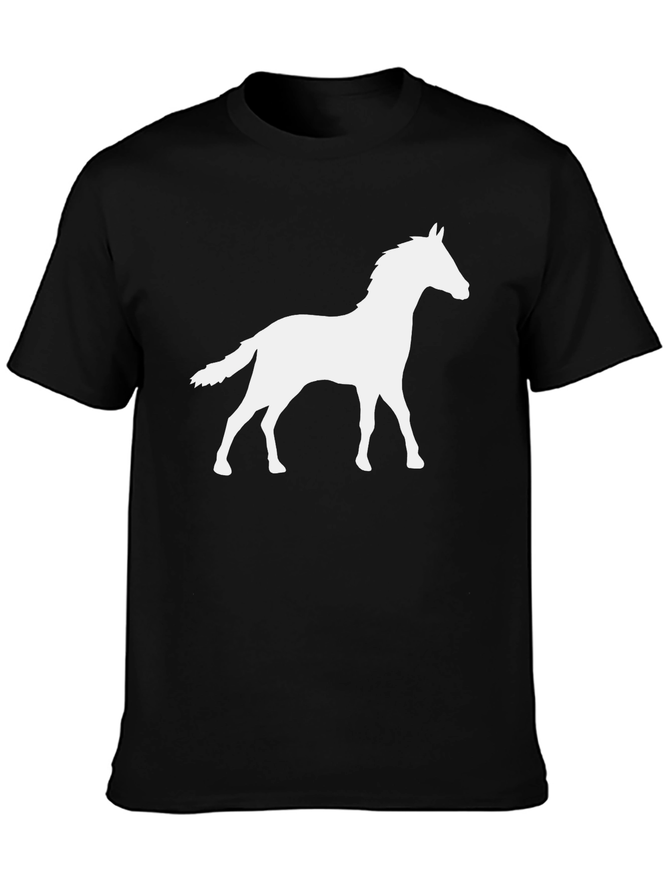 Black Horse Silhouette Black T-Shirt view 3