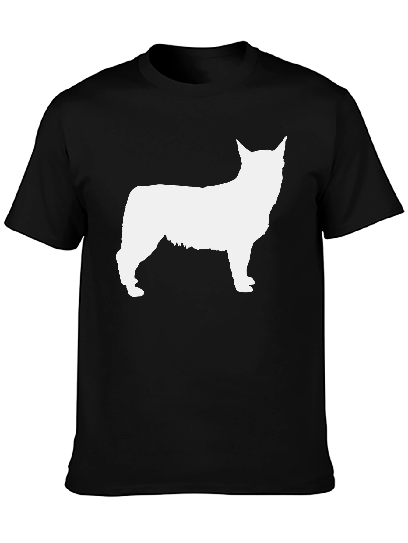 Black Dog Silhouette Graphic Tee - Black Cotton Shirt view 3