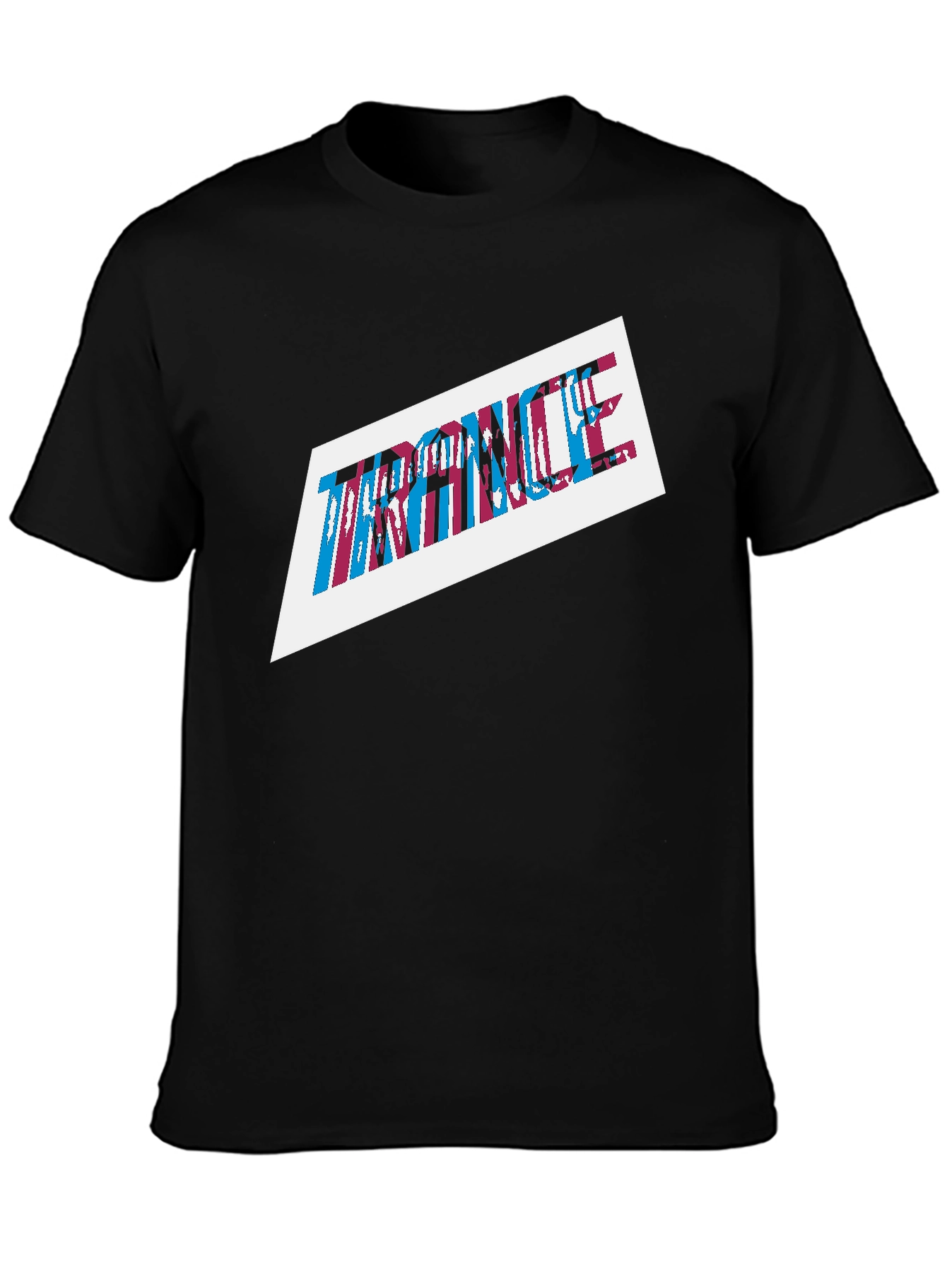 Black Trance Graphic Print Men's Black T-Shirt view 3