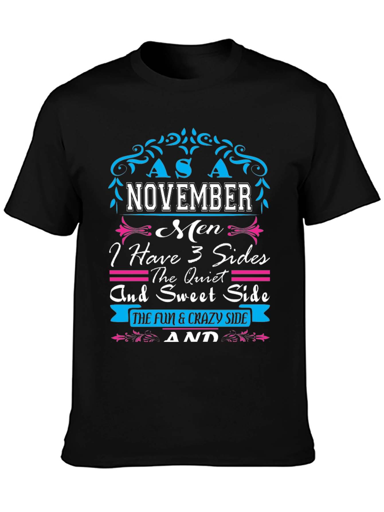 Black November Men 3 Sides T-Shirt view 3