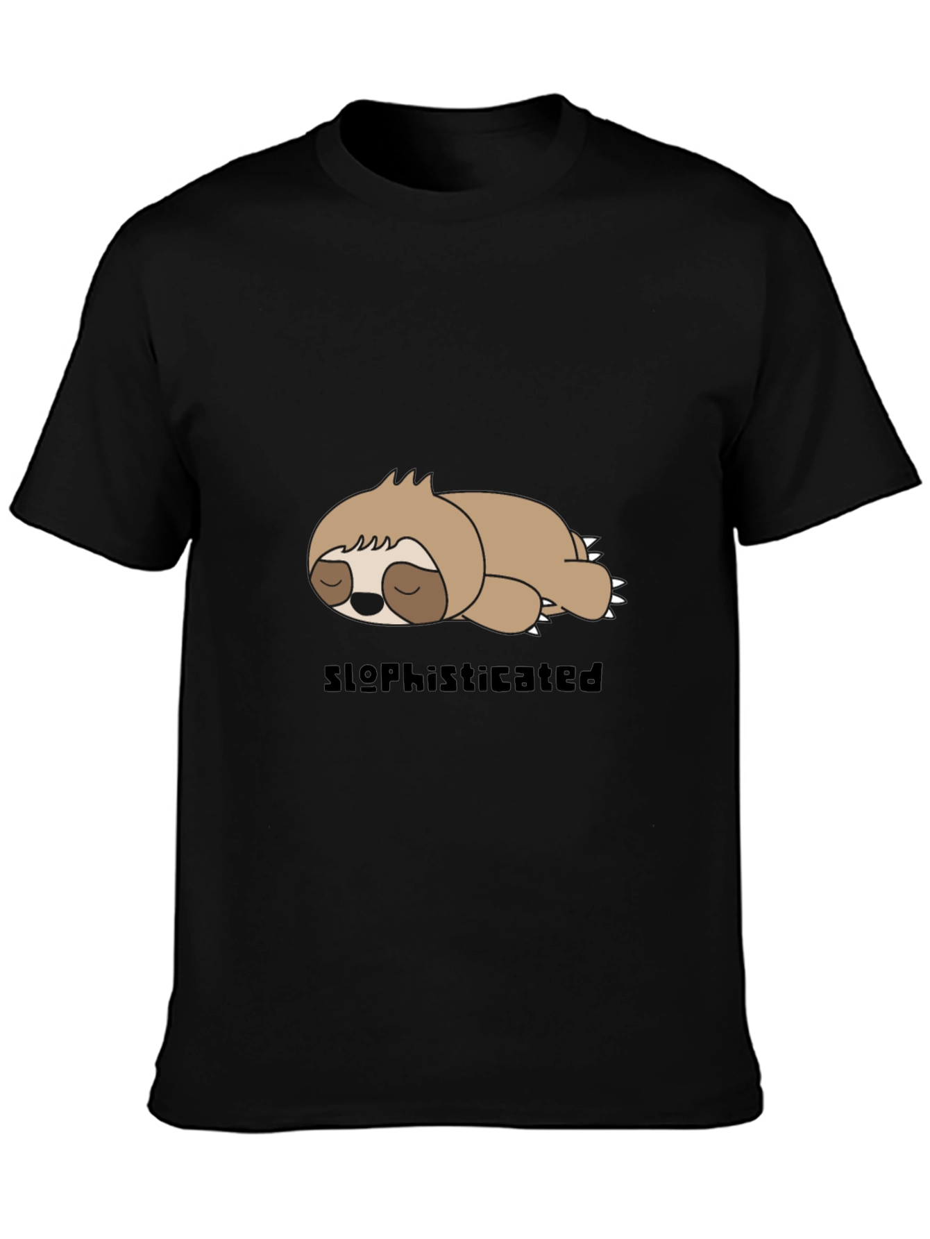 Black Sloth Sophisticated Graphic T-Shirt view 3