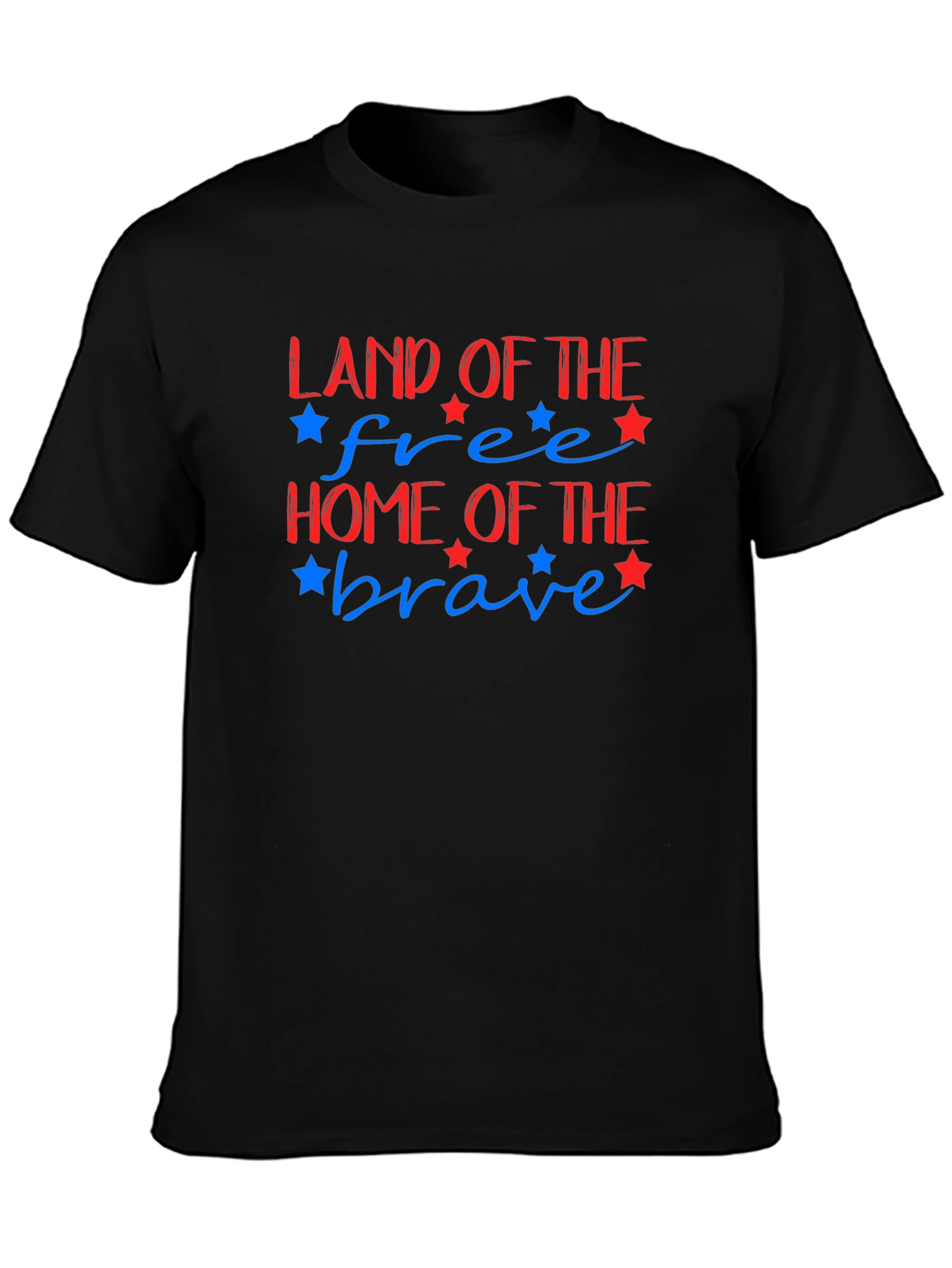 Black Patriotic Land of the Free Graphic Tee view 3