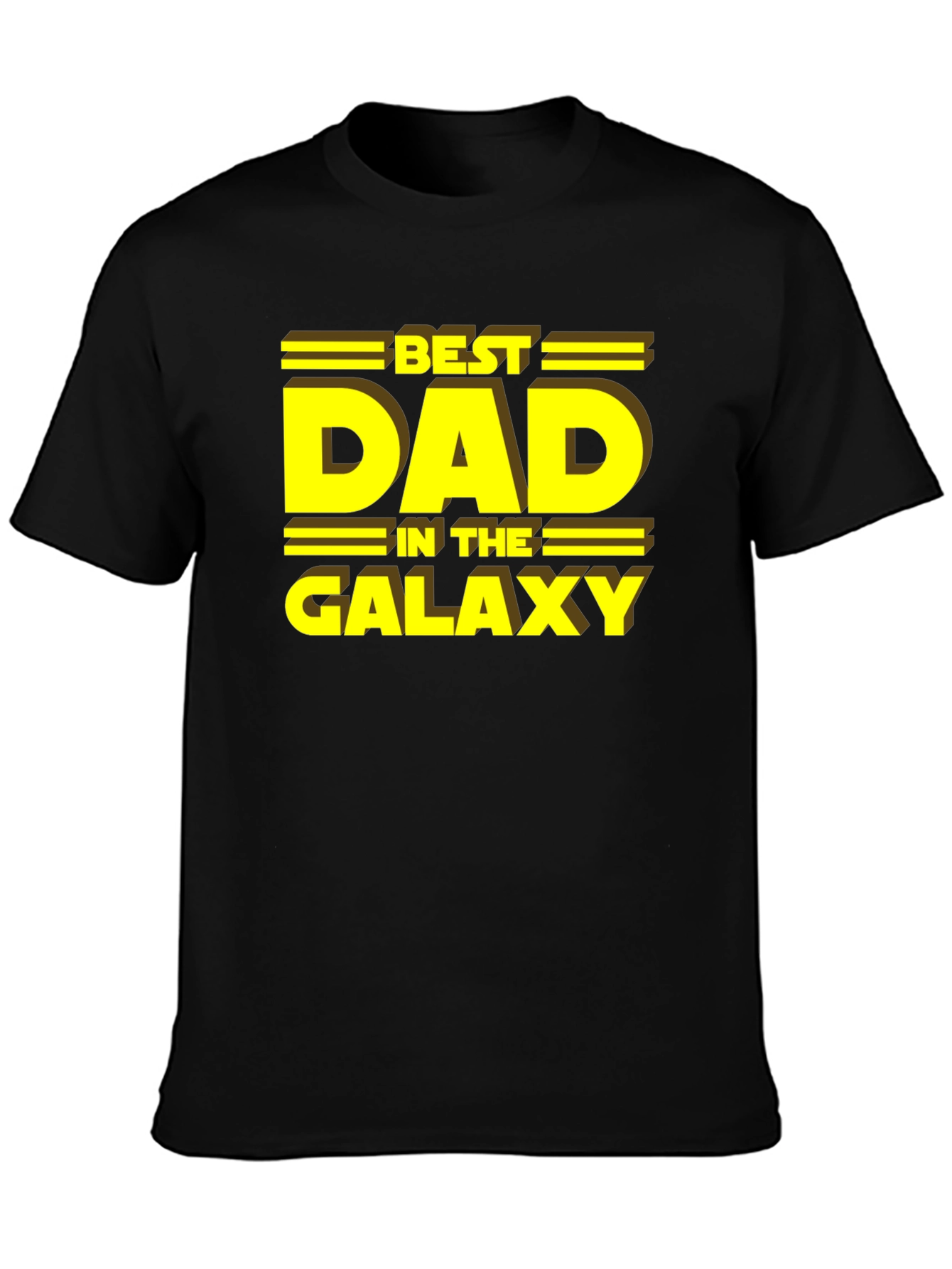 Black Best Dad in the Galaxy T-Shirt view 3