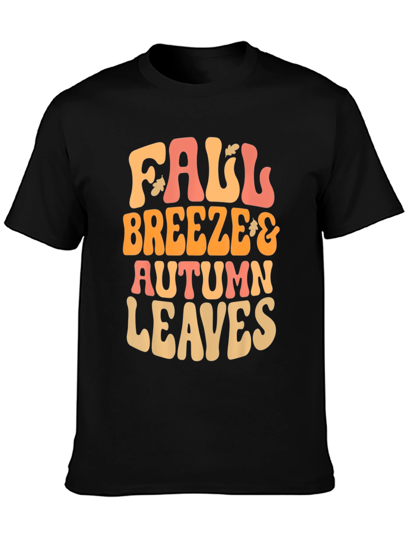 Black Fall Breeze Autumn Leaves Graphic Tee view 3
