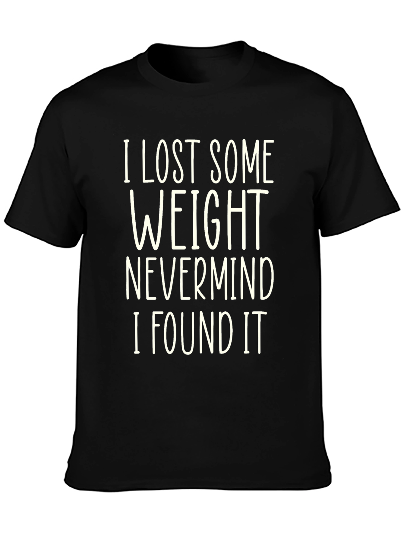 Black Funny Weight Loss Humor Black T-Shirt view 3